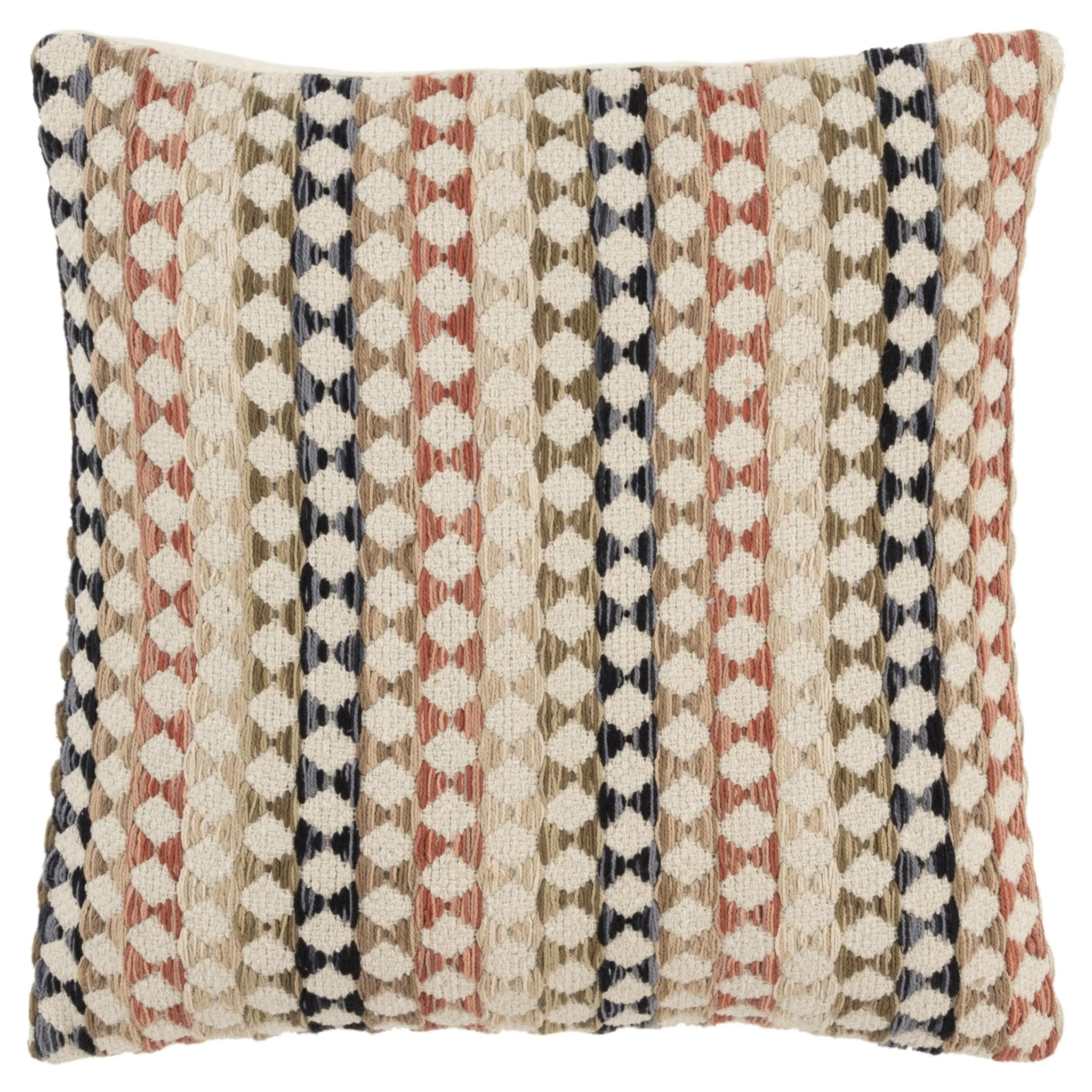 Woven Multicolor Cotton Stripe Pillow