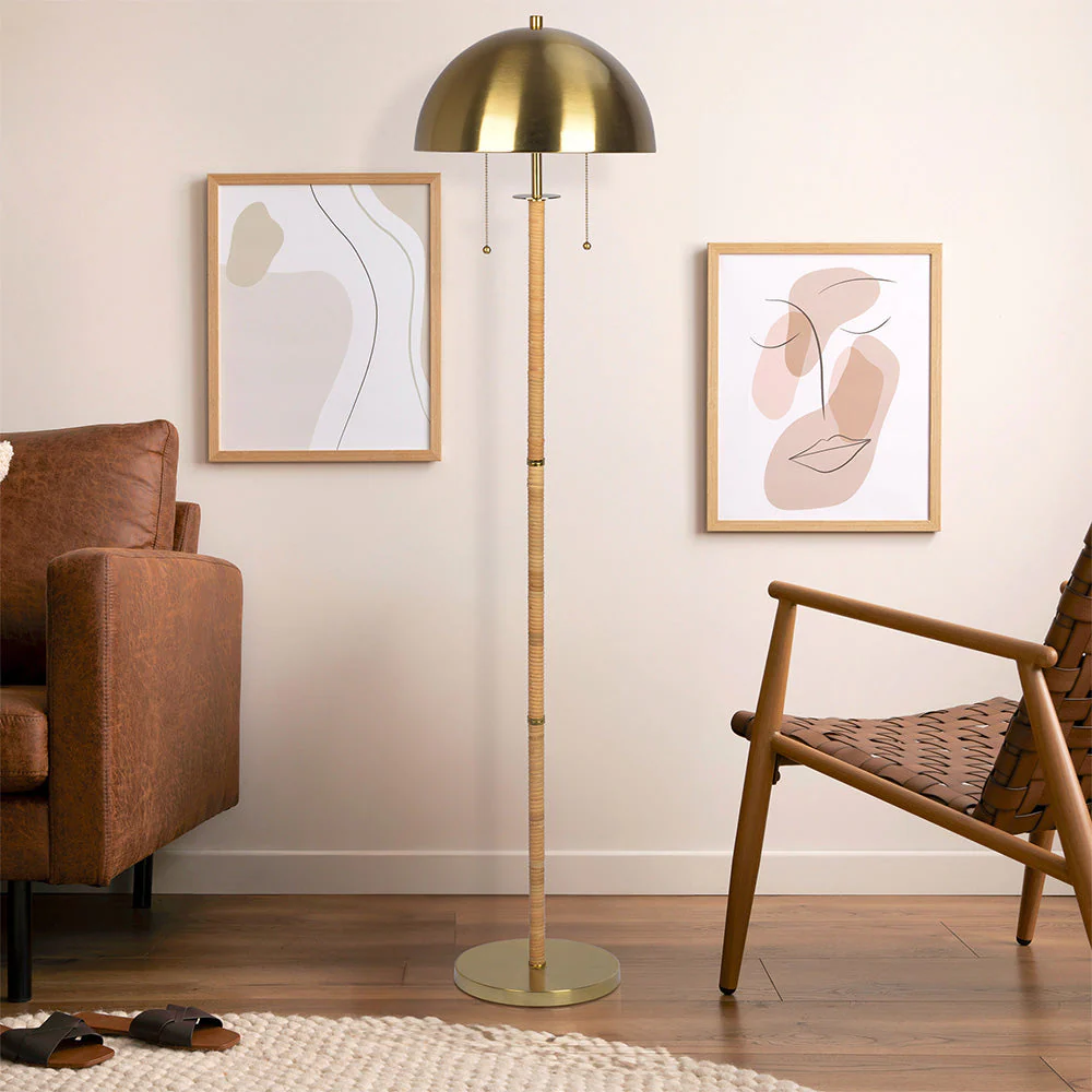 2-Light Floor Lamp with Double OnOff Pull Chain