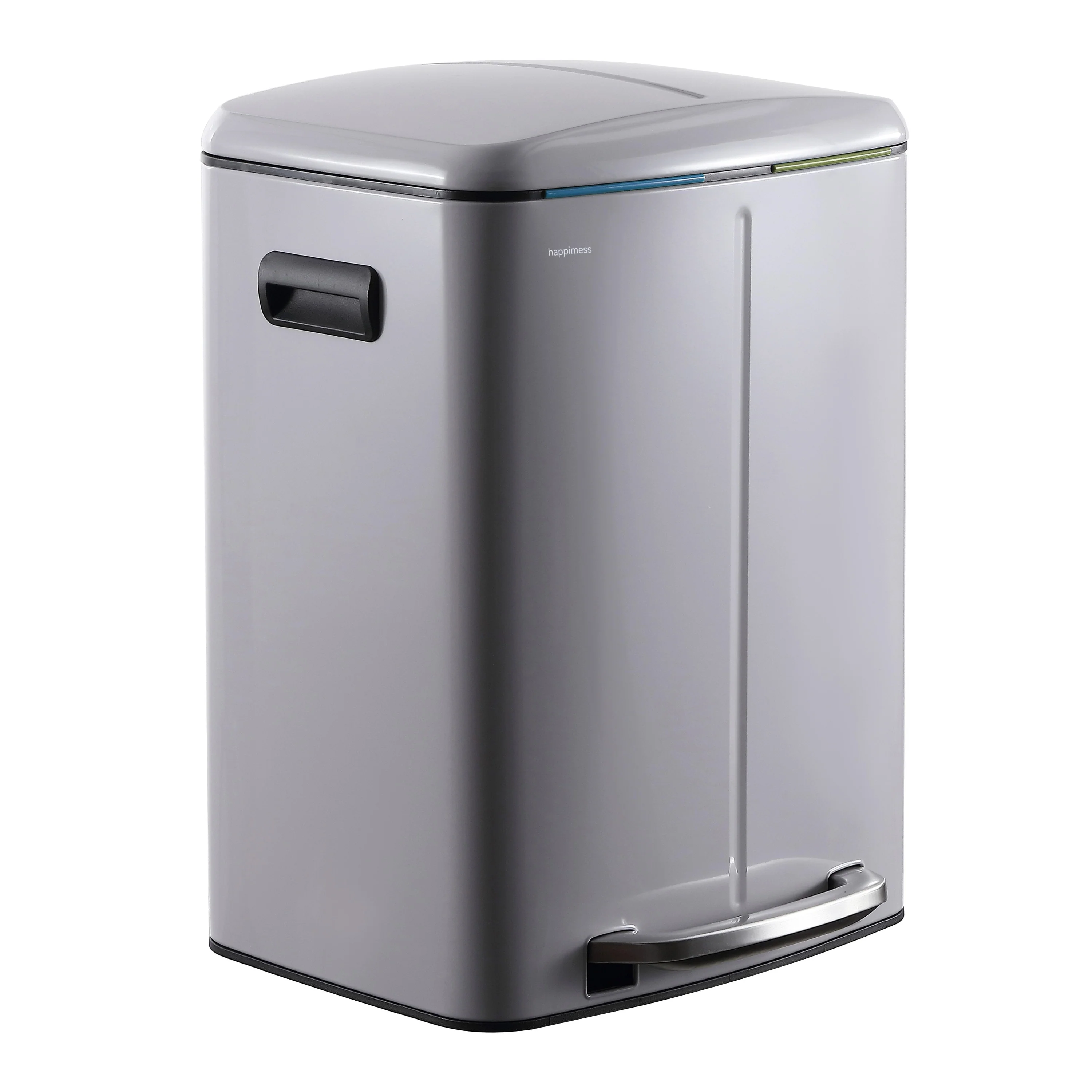 happimess 10.6-Gallon Double Bucket Trash Can with Soft Close Lid