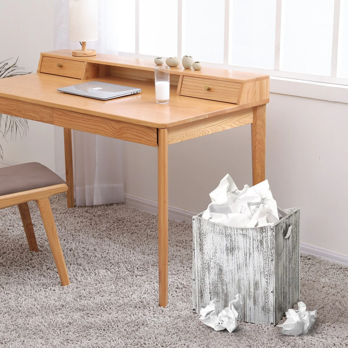 Wood Trash Can 5.3 Gallon