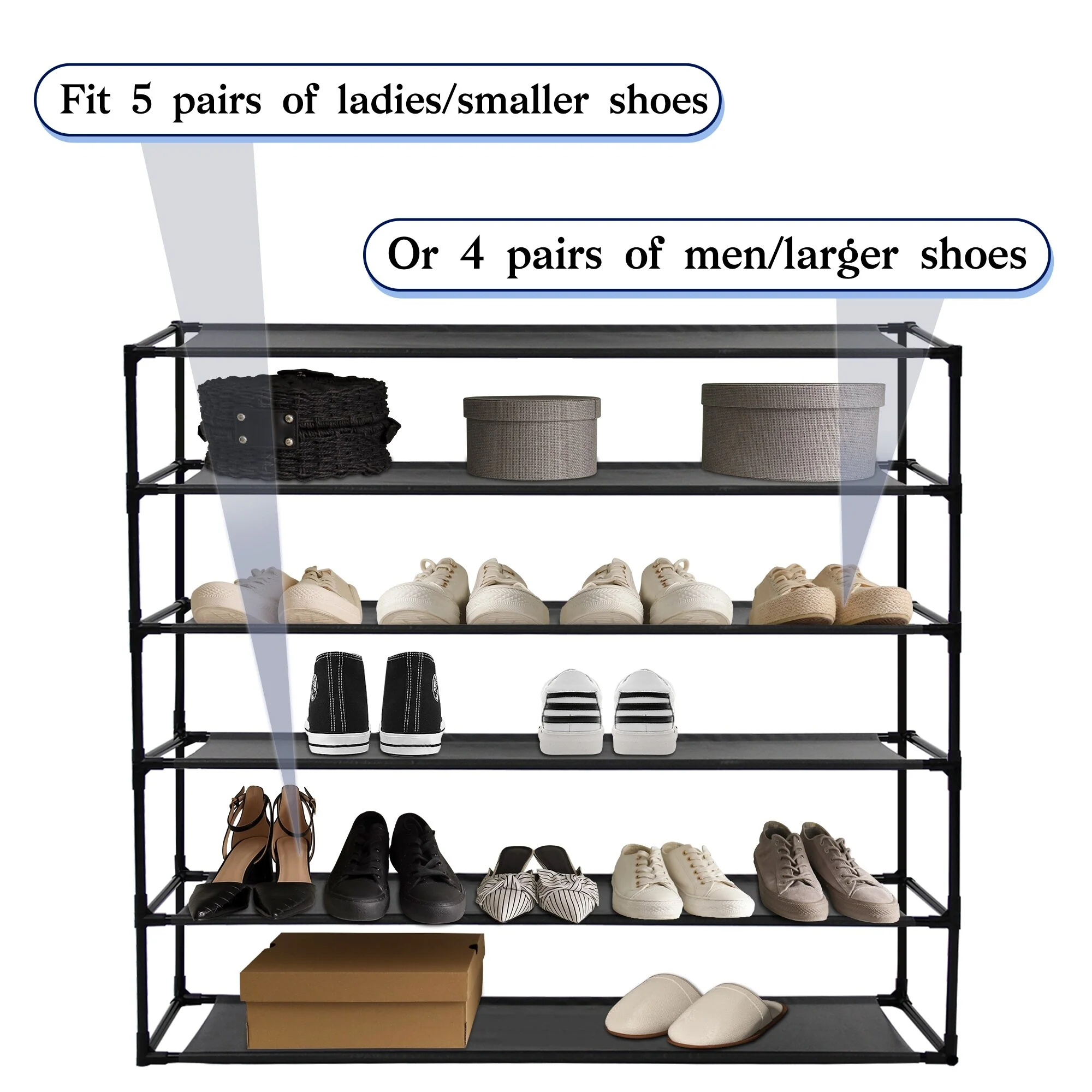 Modern Waterproof Shoe Rack Organizer Tower for Small Spaces Black