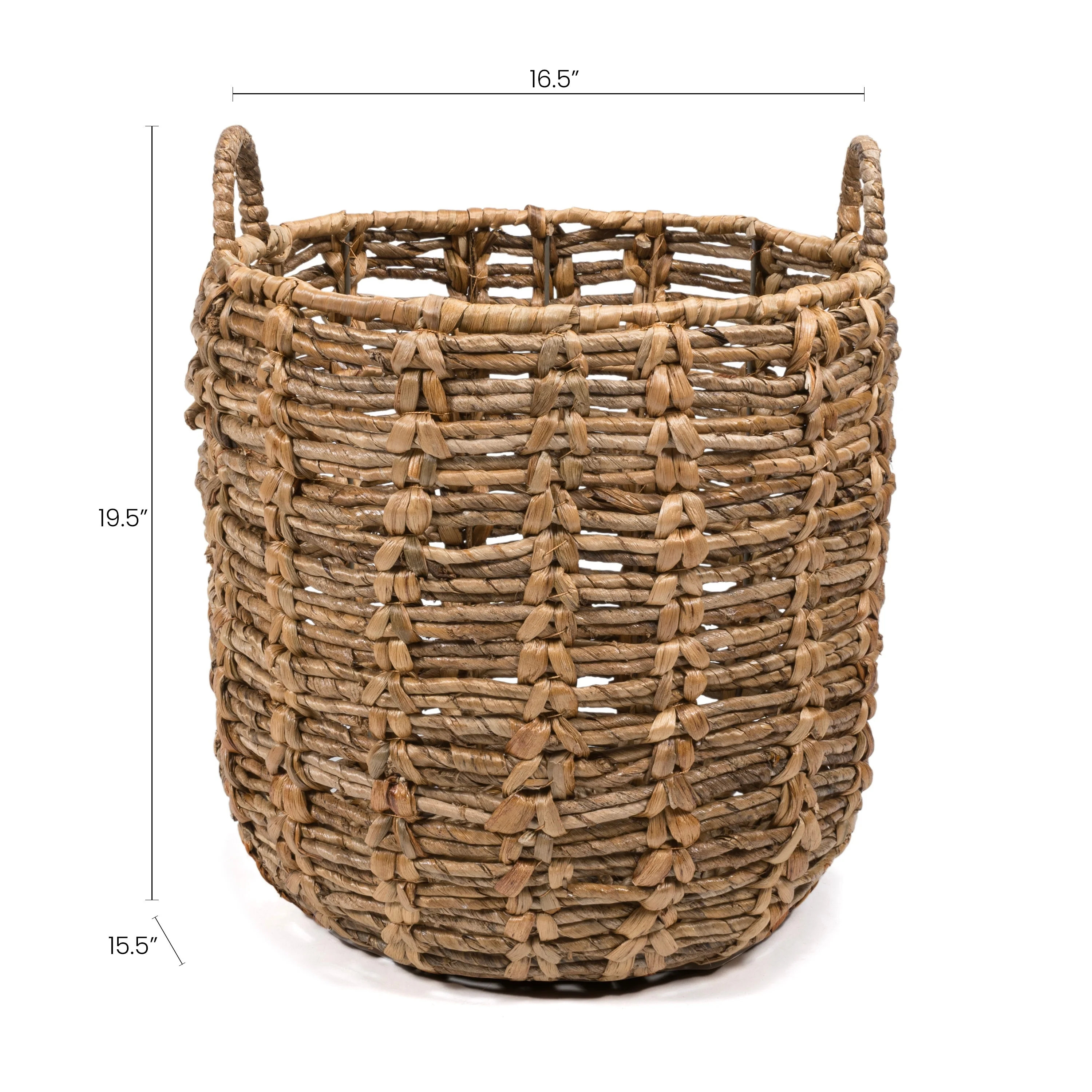 happimess Bohemian Hand-Woven Abaca Basket with Handles