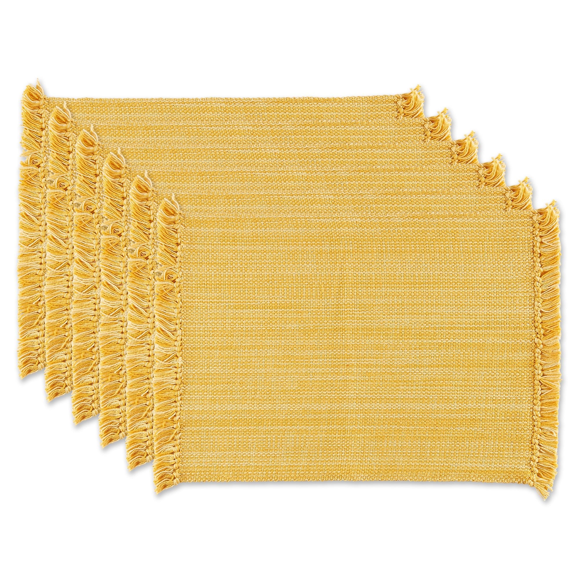 Apricot Variegated Fringe Placemats, Set Of 6