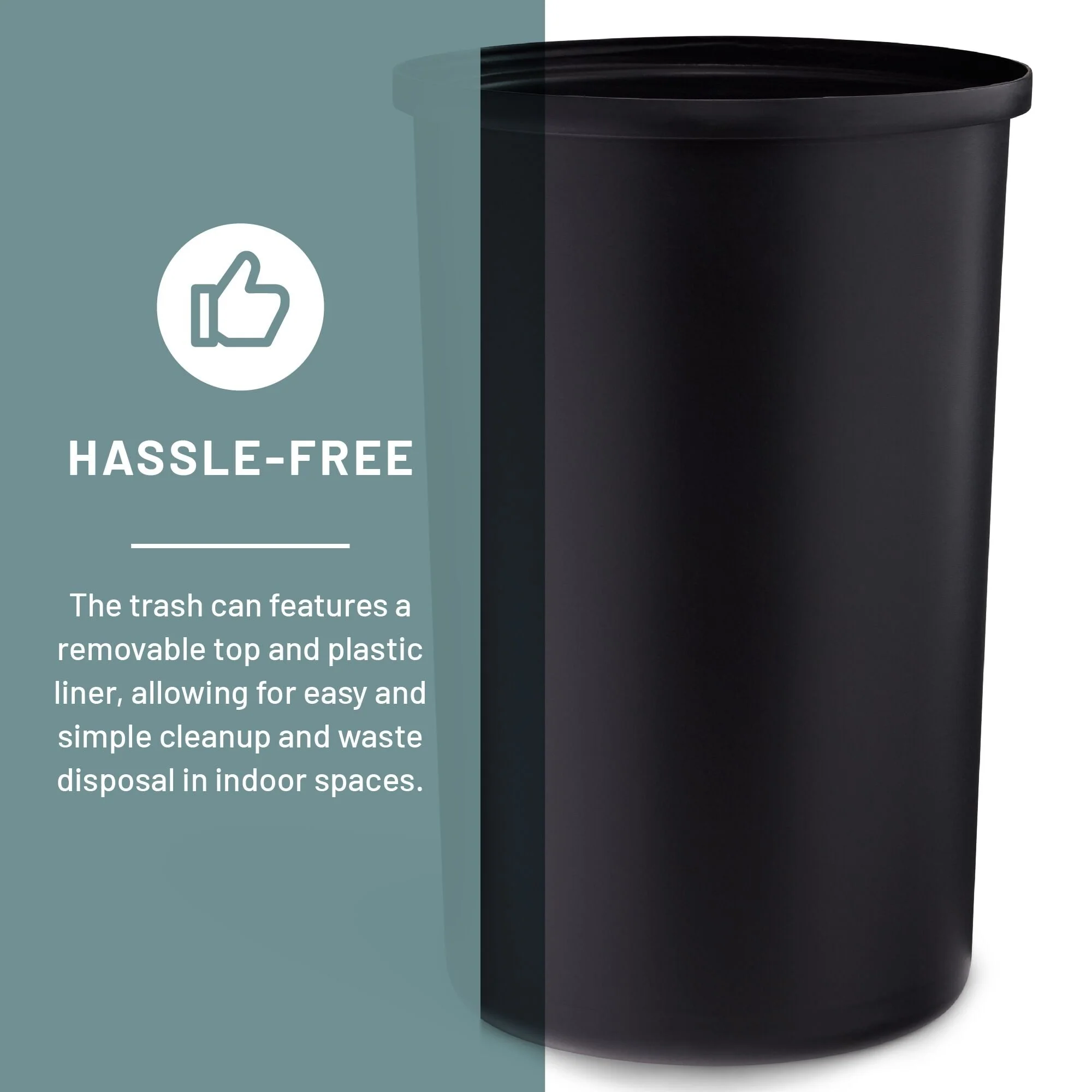 Large Trash Can, 30-Gallon Metal Garbage Can, Receptacle