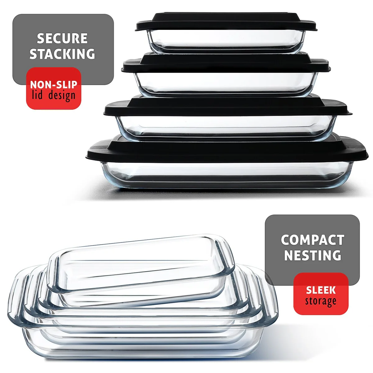 Eatex Baking Lasagna Pans Set with lid
