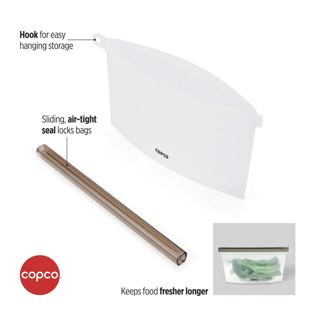 Copco Silicone Food Grade Reusable Storage Bag