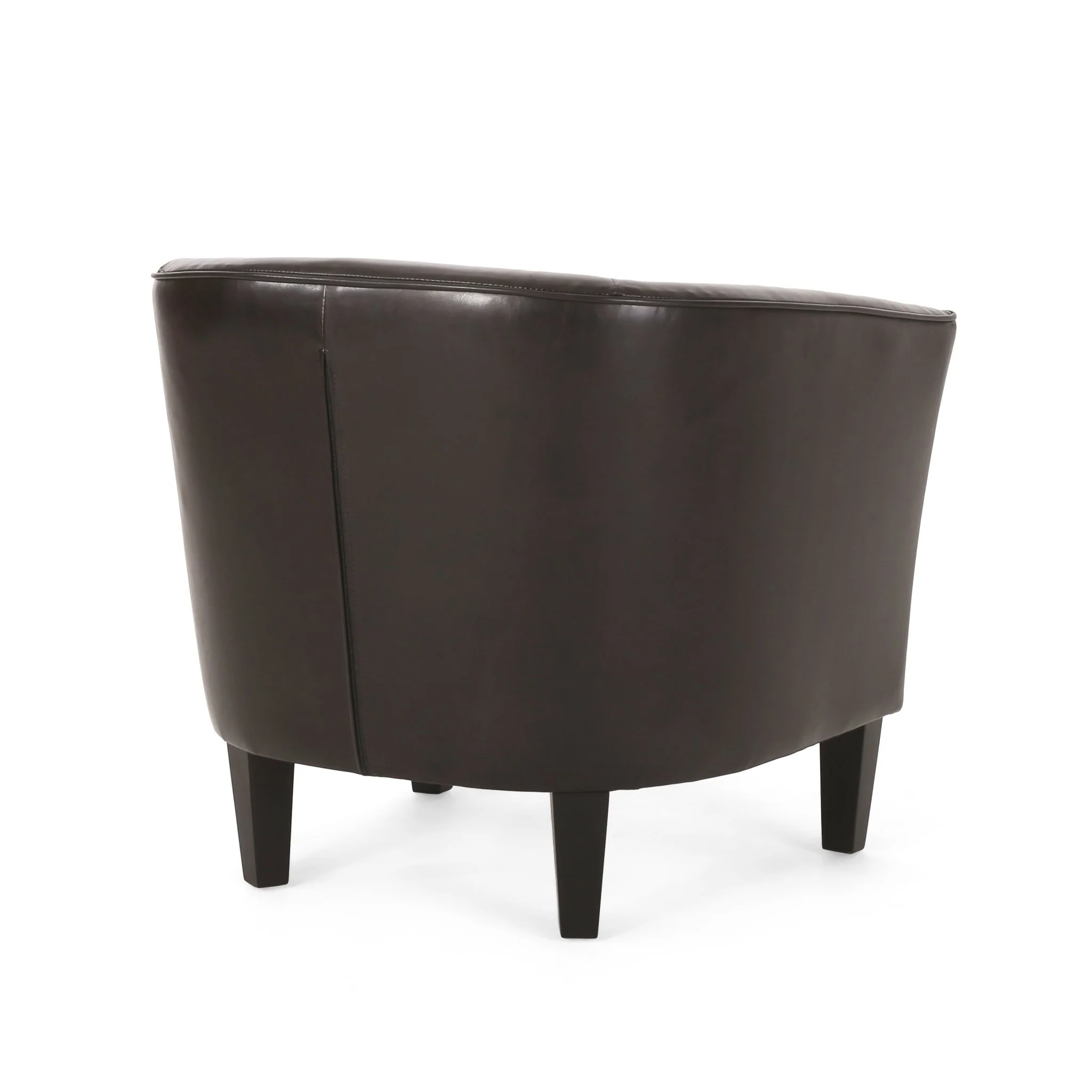 Upholstered Leather Club Chair with Flared Armrests