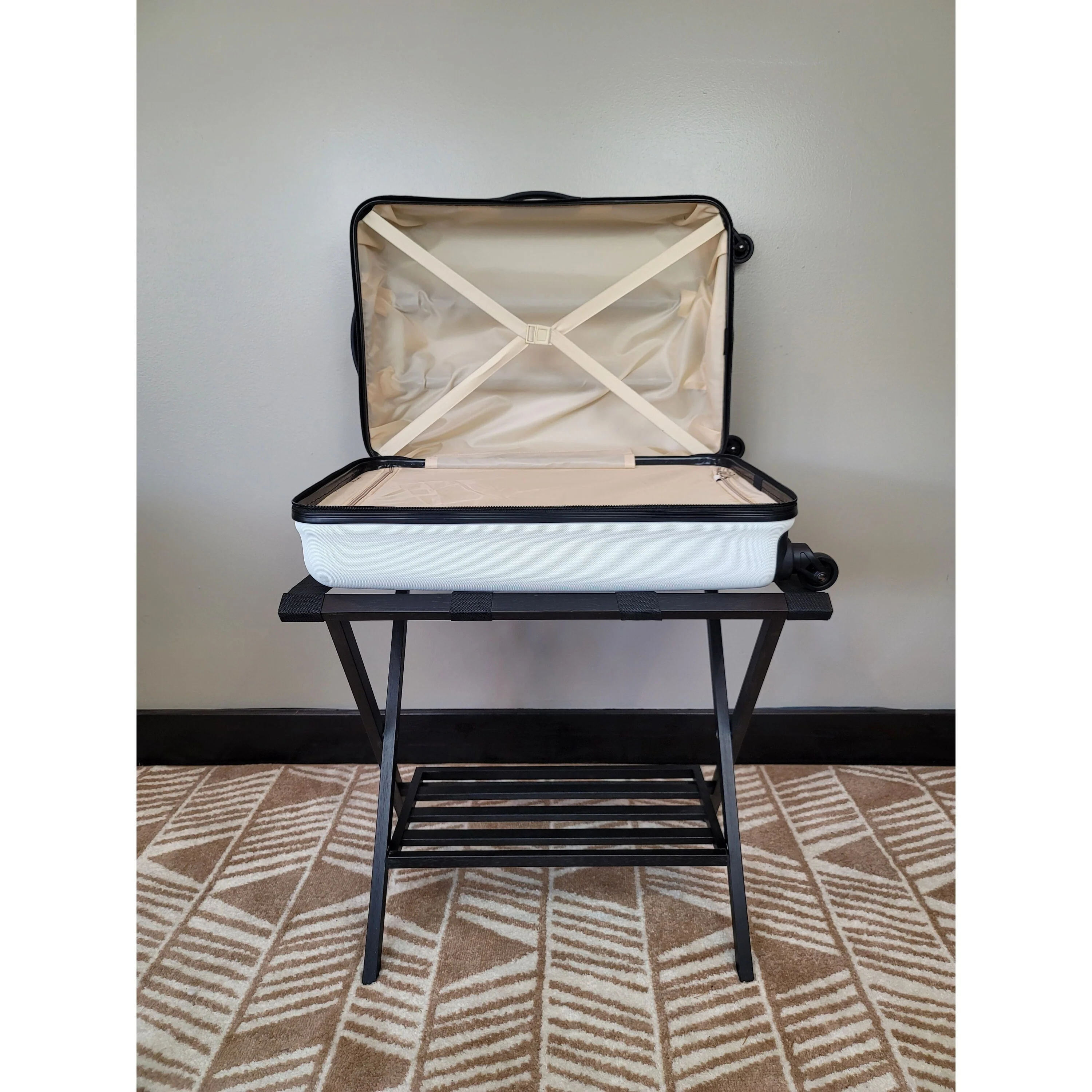 Solid Bamboo Folding Luggage Rack