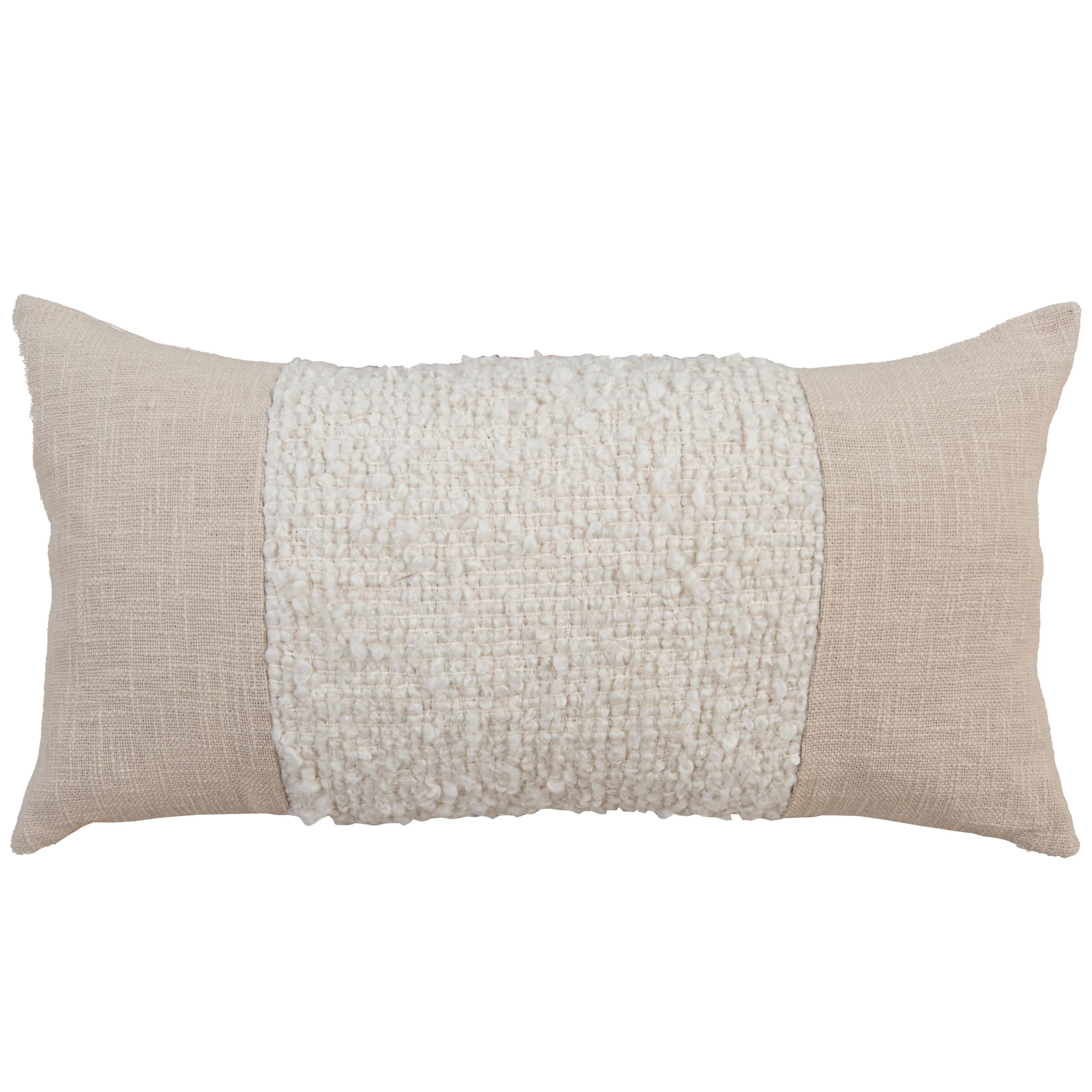 Woven Natural Solid Lumbar Throw Pillow