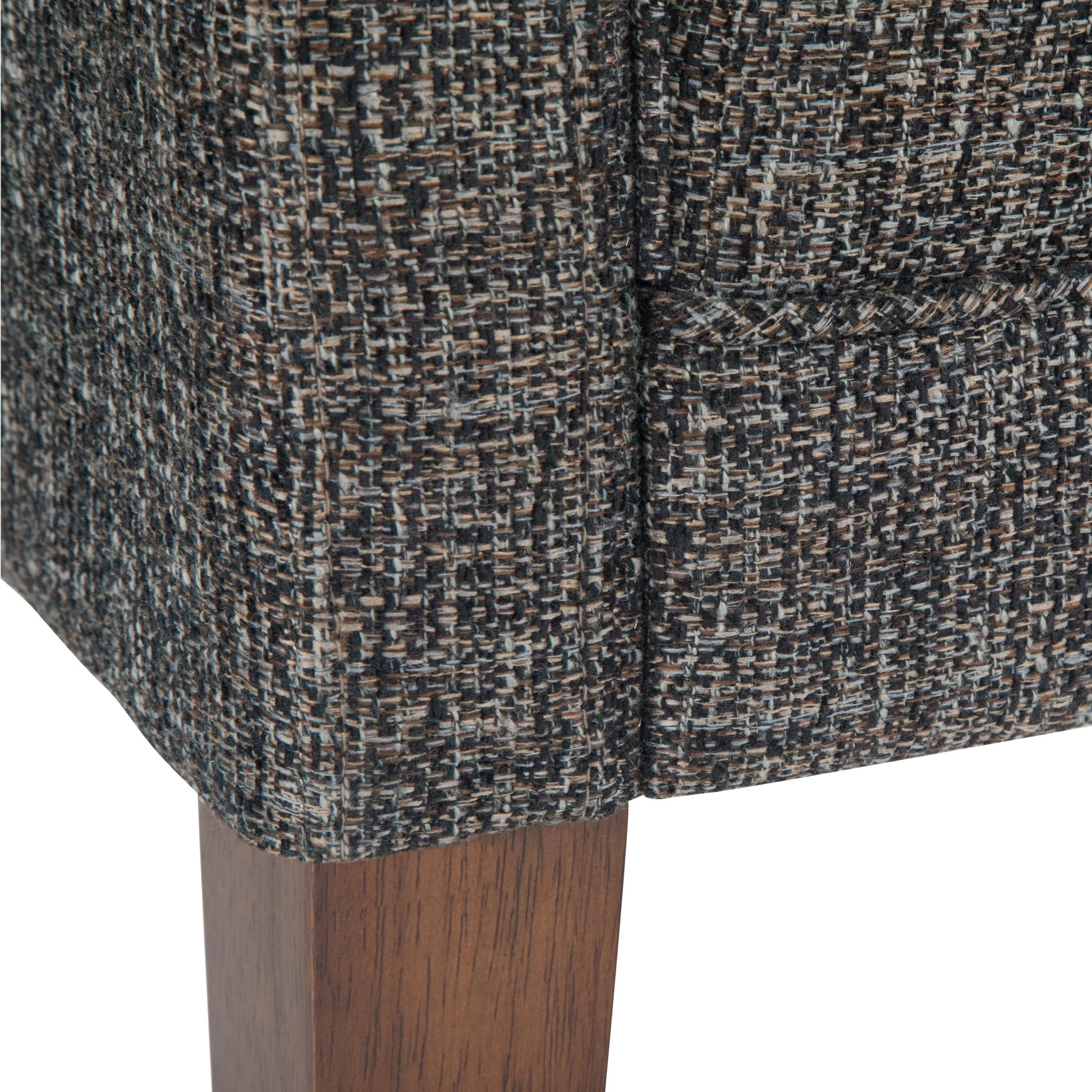 Wave Upholstered Bench with Low Back and Swooped Arms