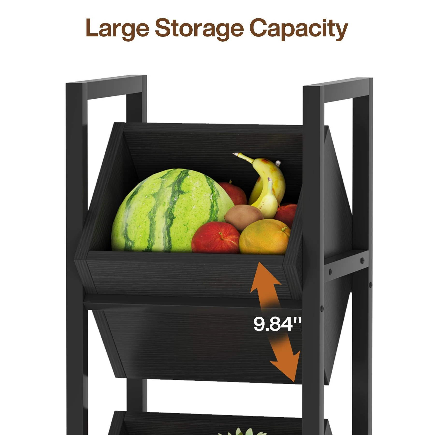 3 Tier Basket Storage Stand for Kitchen Bathroom Living Room