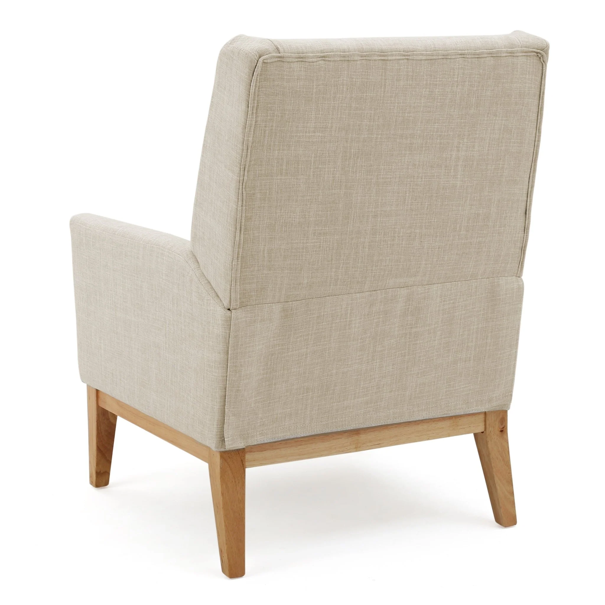 Dimensionality Upholstered Accent Chair with Wing Back and Wood Legs