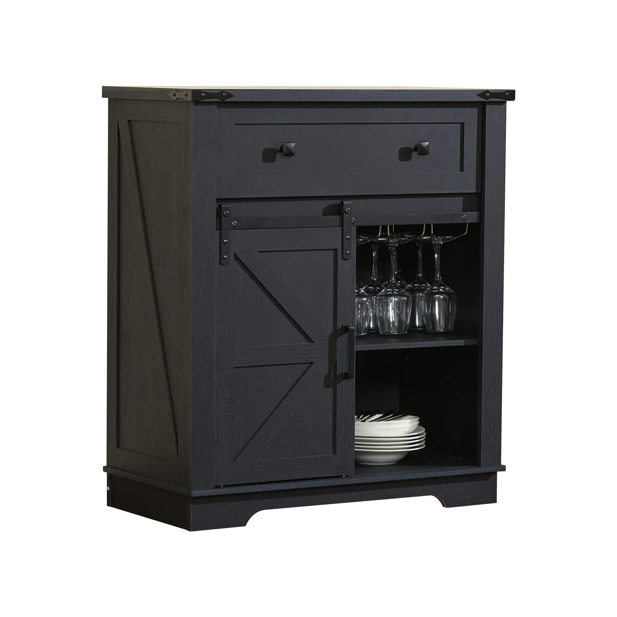 Farmhouse Coffee Bar Cabinet,Kitchen Buffet and Sideboard for Dining Room, Living Room, Entryway