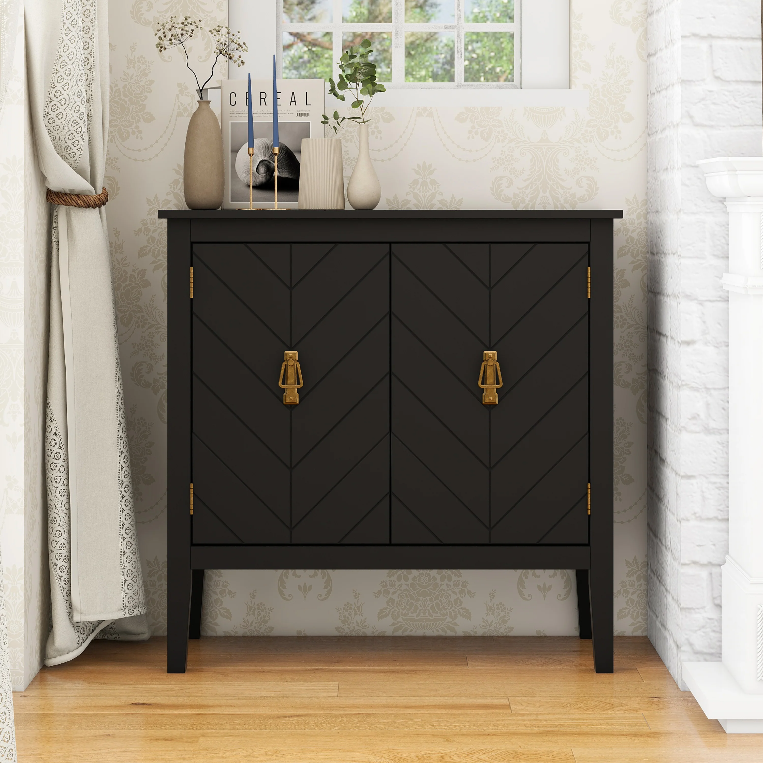 Vintage Style 2-Door Wooden Sideboard
