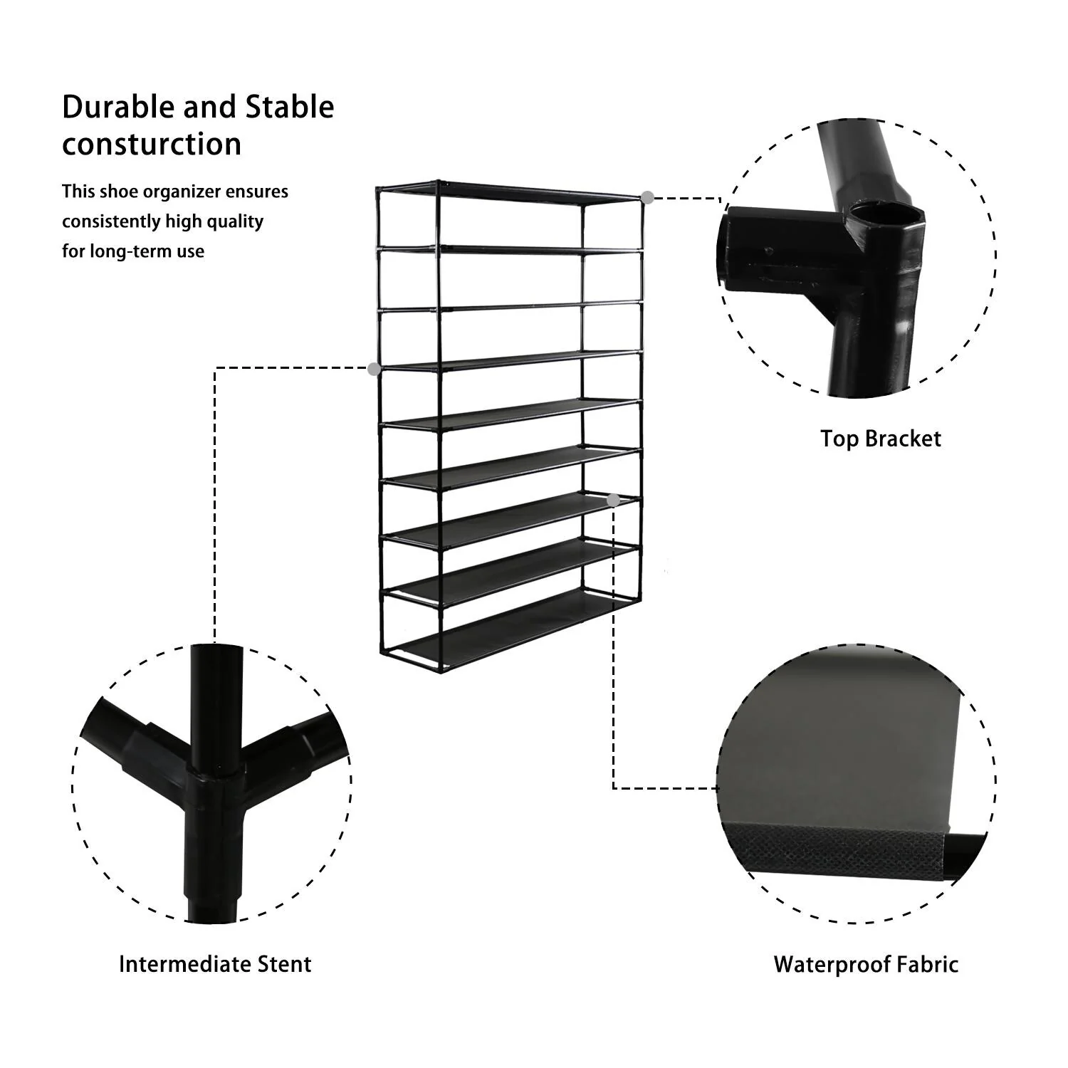 Modern Waterproof Shoe Rack Organizer Tower for Small Spaces