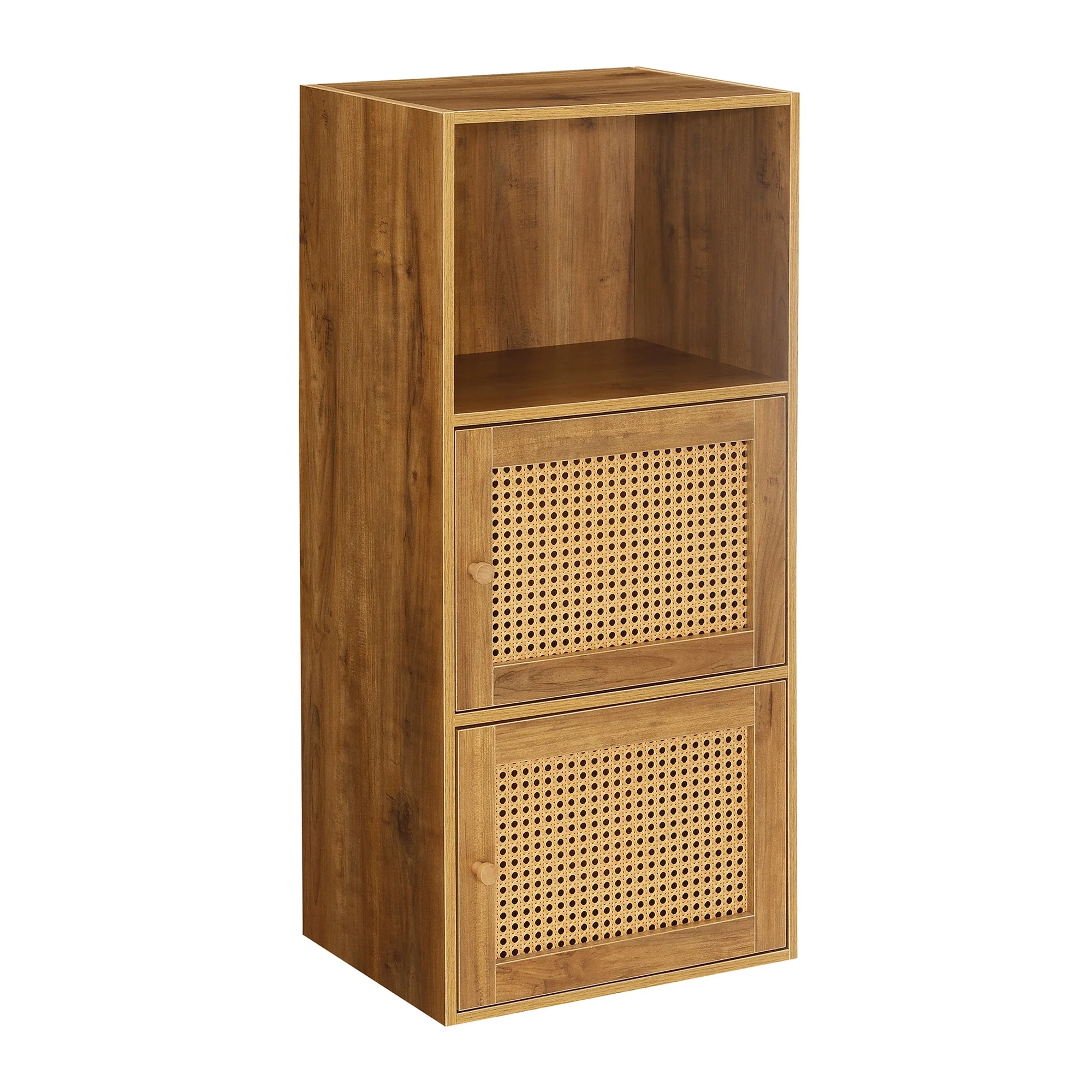 Convenience Concepts Xtra Storage Boho Weave 2 Door Cabinet with Shelf