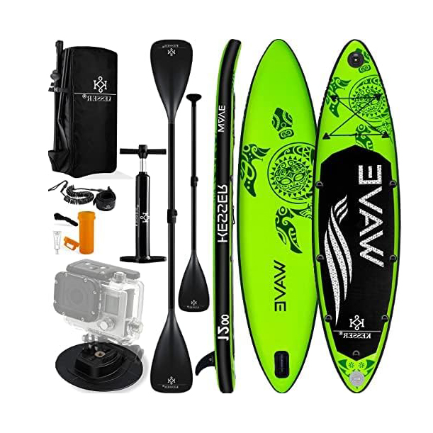 KESSER® Inflatable SUP Board Set, Stand Up Paddle Board, Premium Surfboard, Water Sports, 6 Inch Thick, Complete Accessories, 130 kg