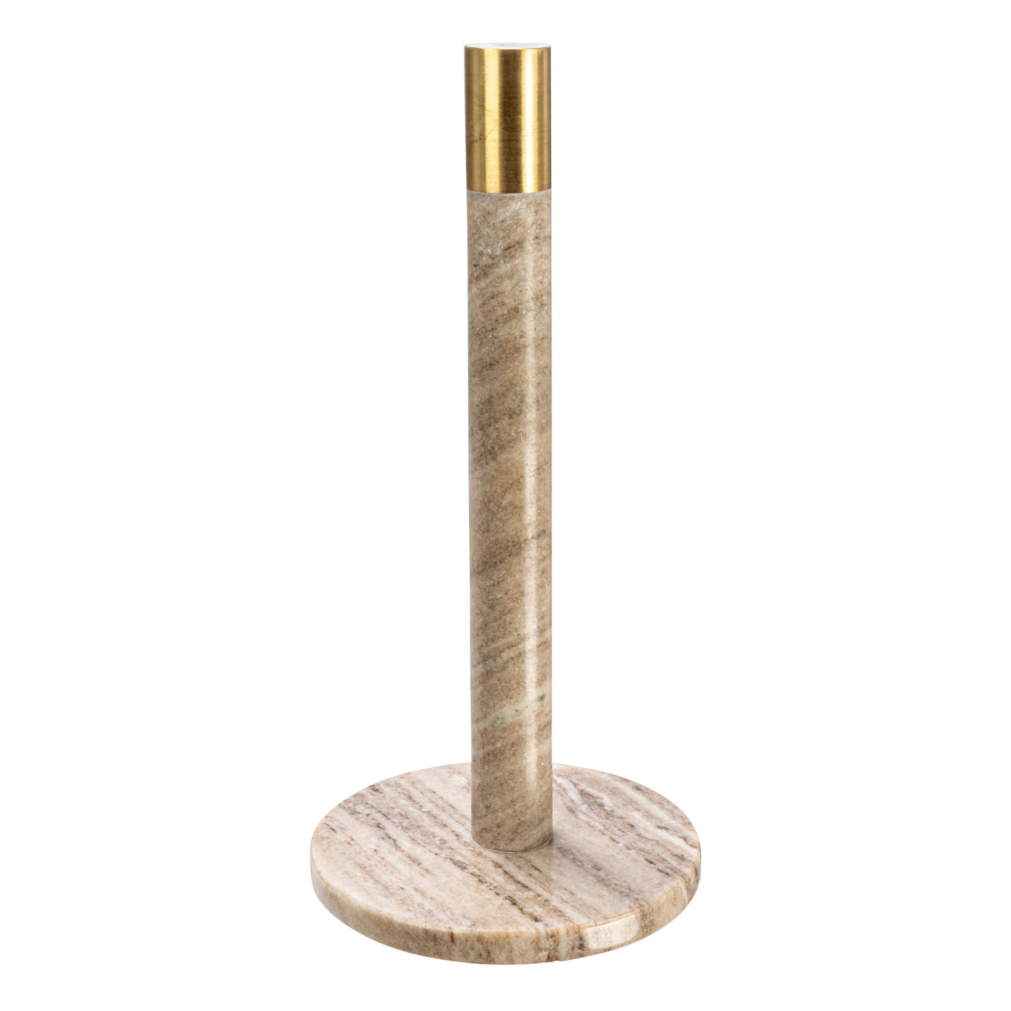 Marble Paper Towel Holder with Brass Accent Band