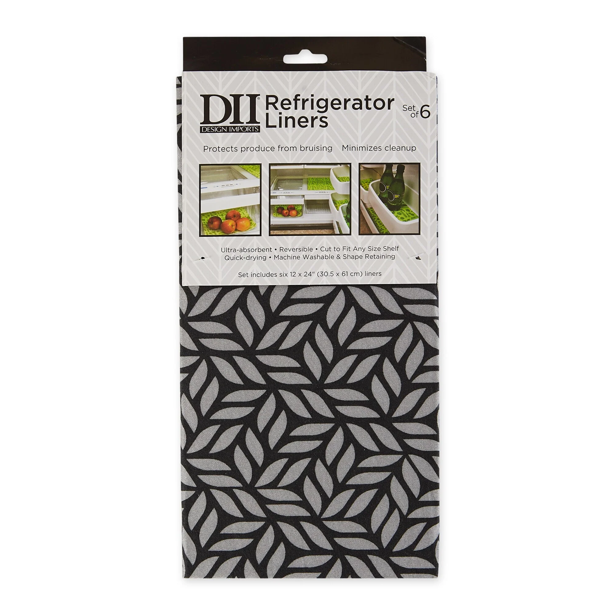 DII Nautical Blue Market Print Fridge Liner (Set of 6)