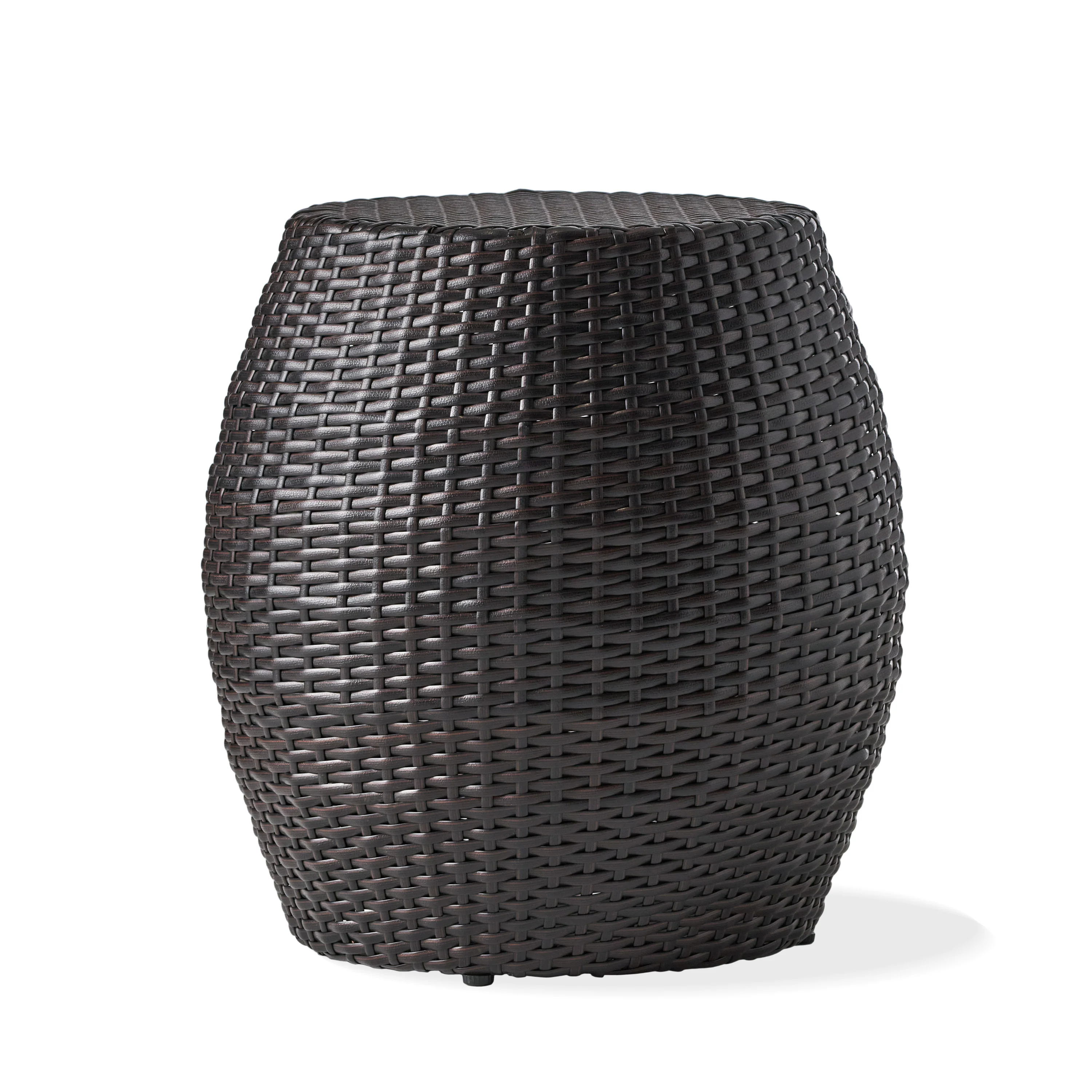 Outdoor Wicker Side Table with Curved Silhouette