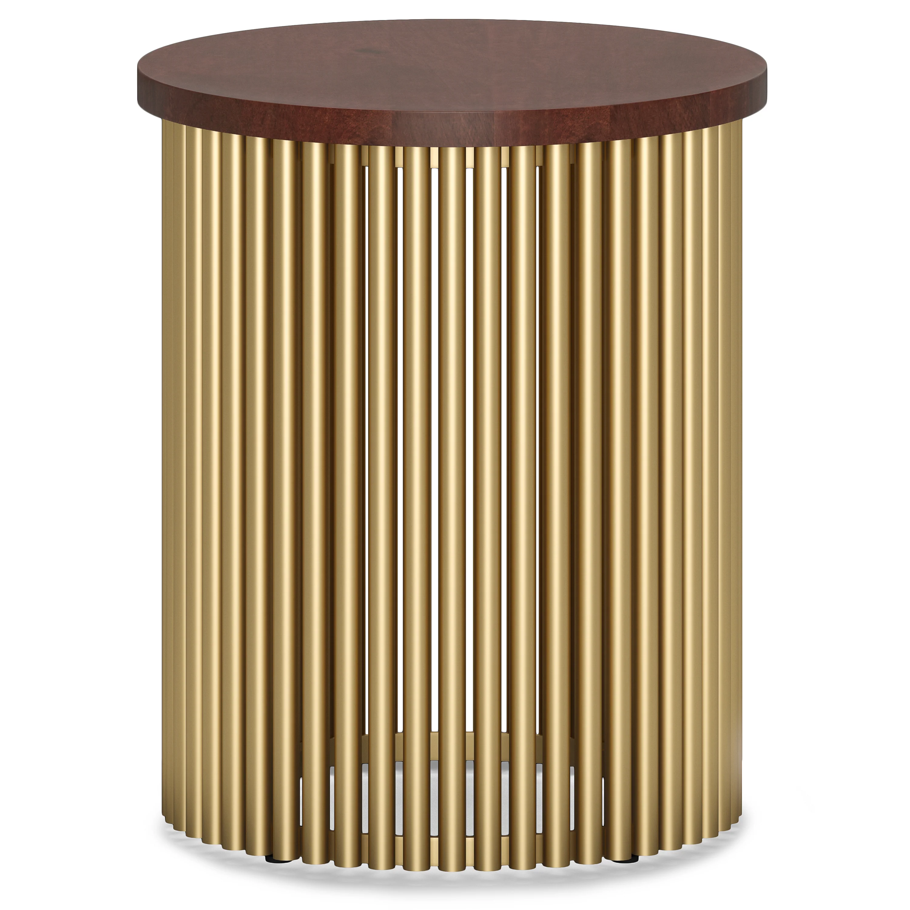 Valiant Cylinder-Shaped Accent Table with Pipe Design Base