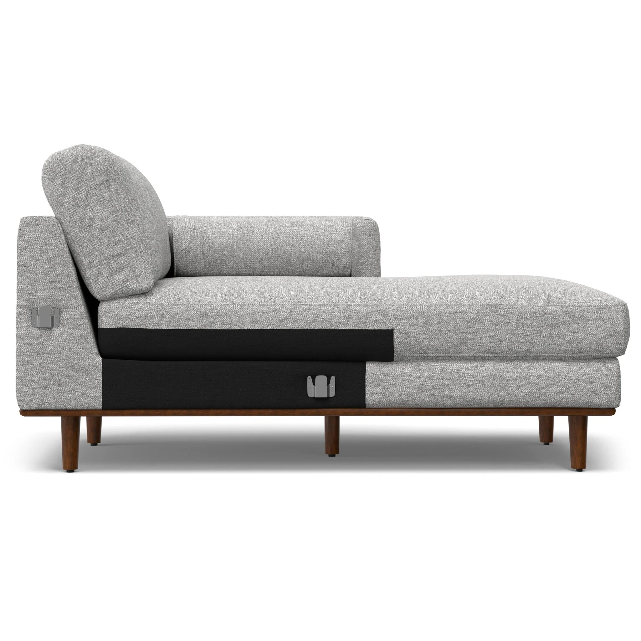 Euphorique Upholstered Right Sectional Sofa with 2 Bolster Pillows and 3 Loose Back Cushions