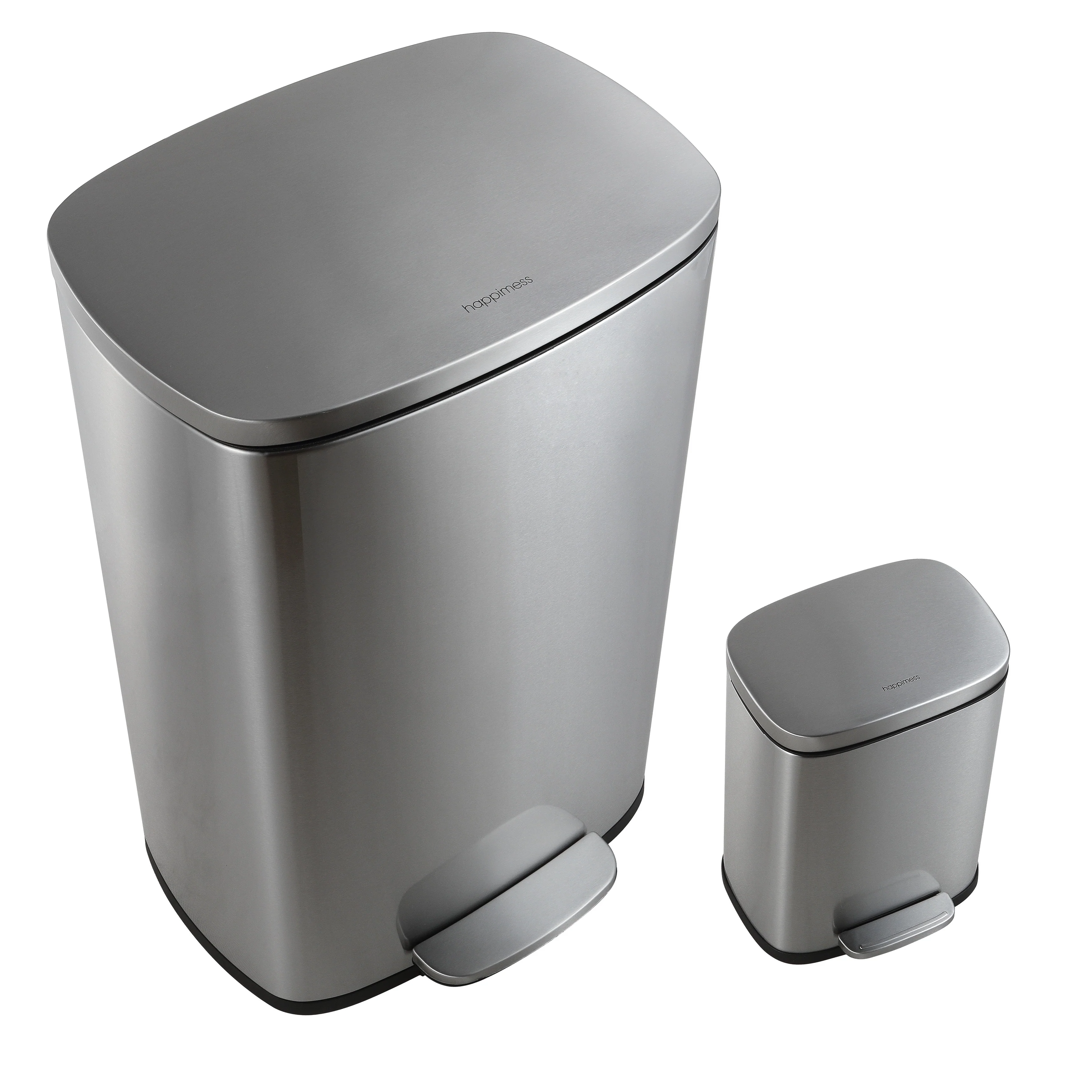 happimess 13-Gallon Trash Can with Soft-Close Lid and FREE Mini Trash Can