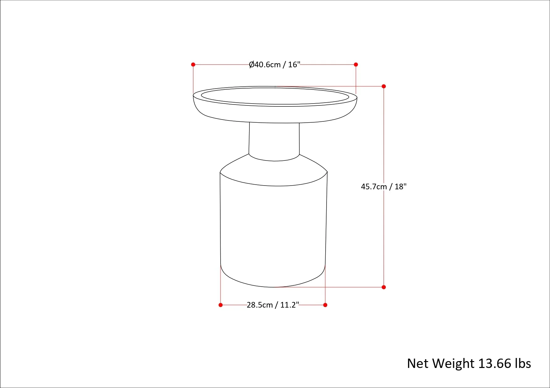 Focus Wooden Accent Table with Round Top