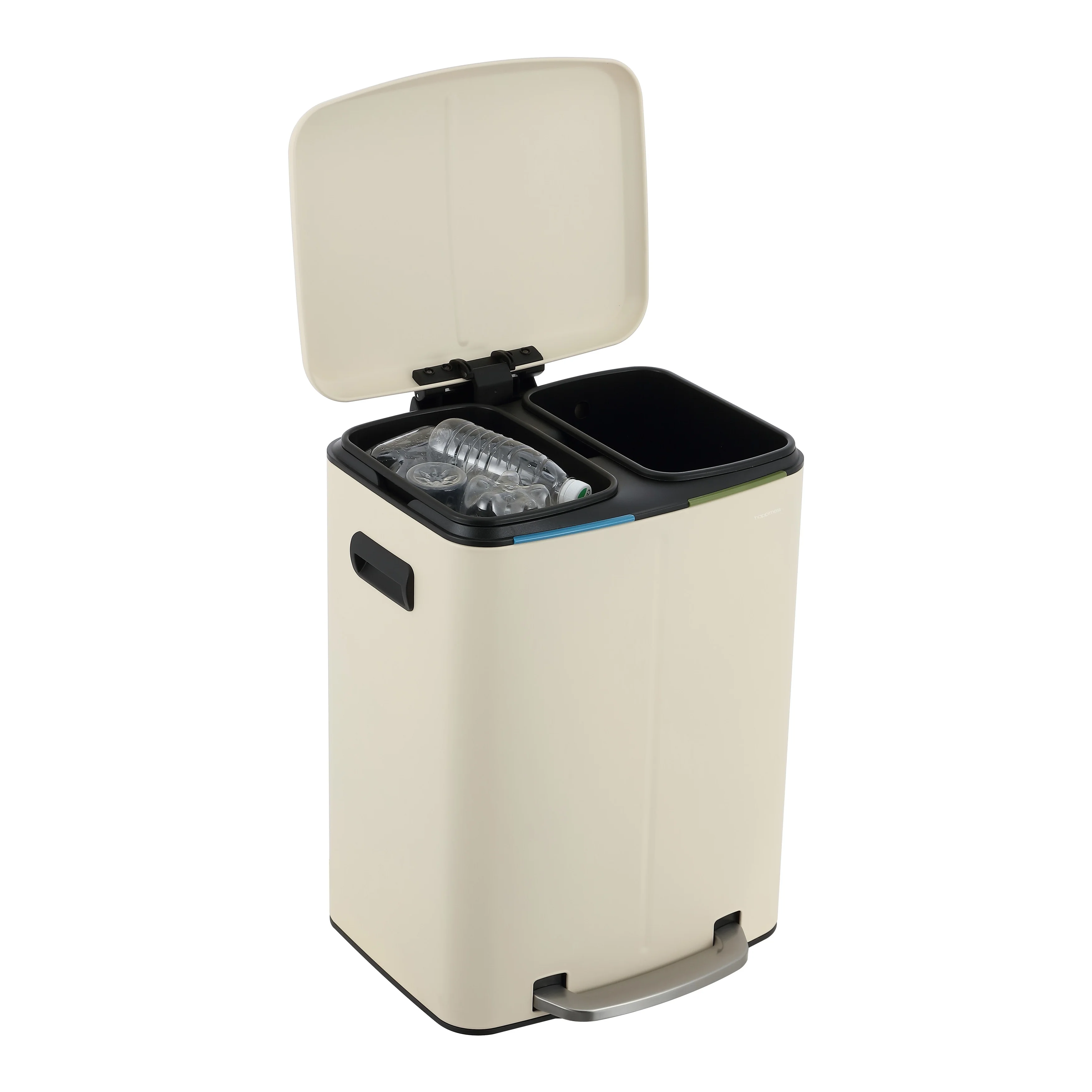 happimess 10.6-Gallon Double Bucket Trash Can with Soft Close Lid