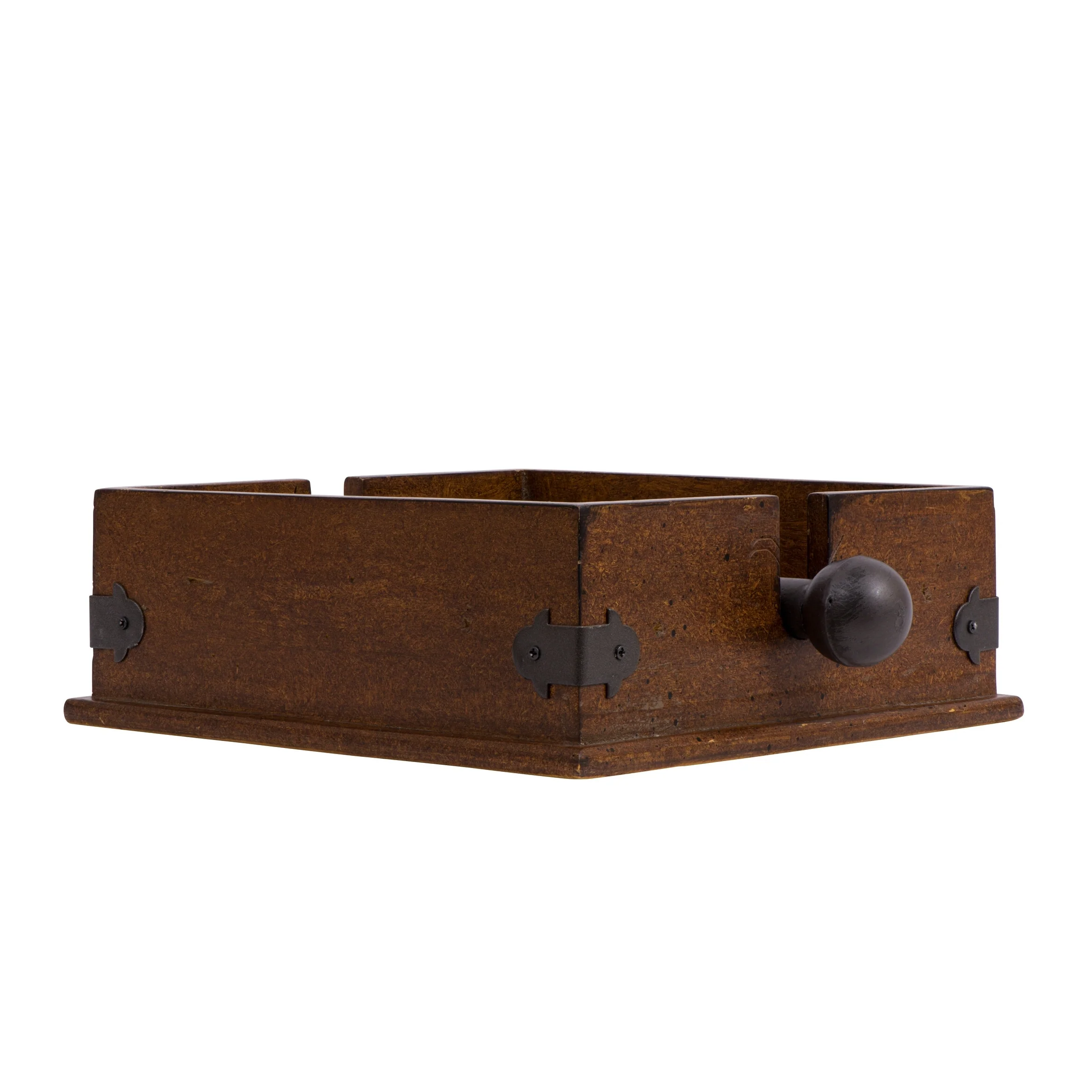Wood Napkin Holder with Metal Bar