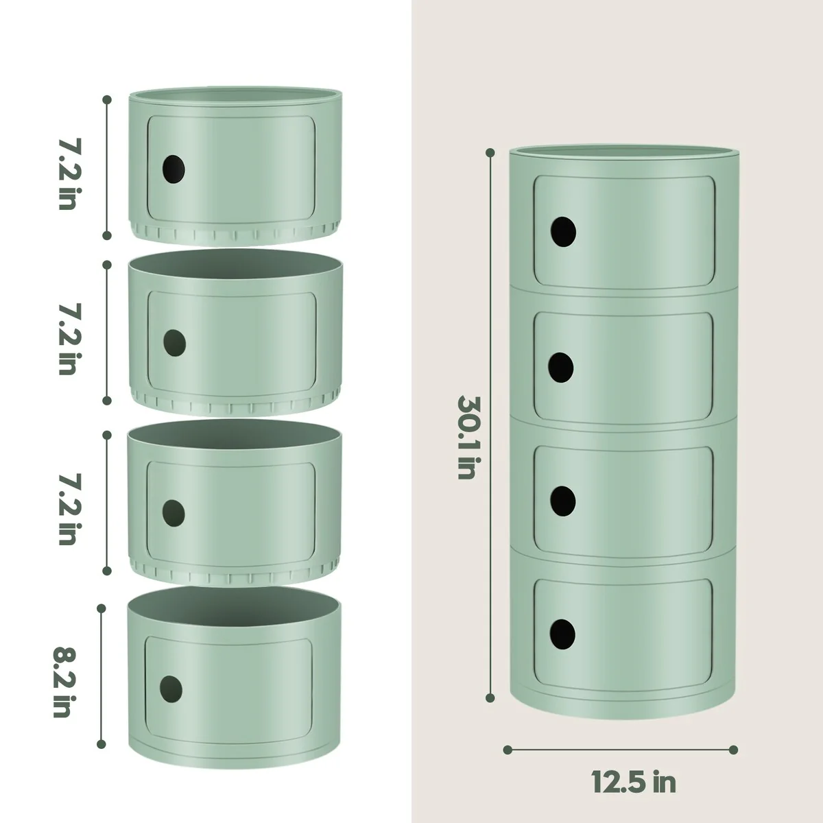 ABS Multifunction Storage Table Stackable Detachable Organizer