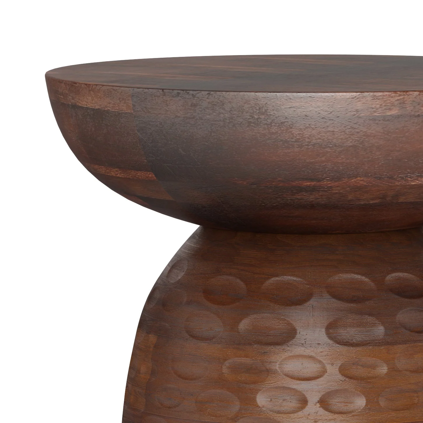 Centum Wooden Accent Table with Sleek Sculptural Design