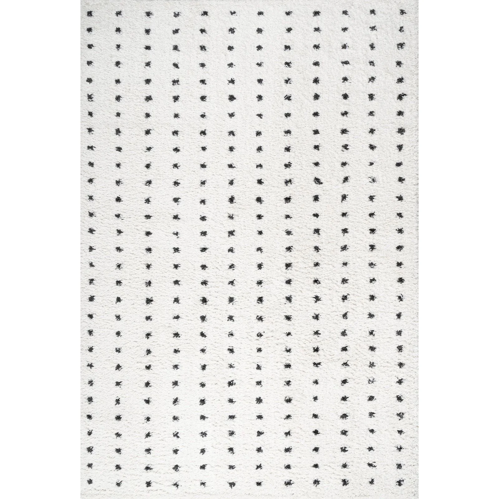 Pele Modern Geometric Dot Shag Area Rug