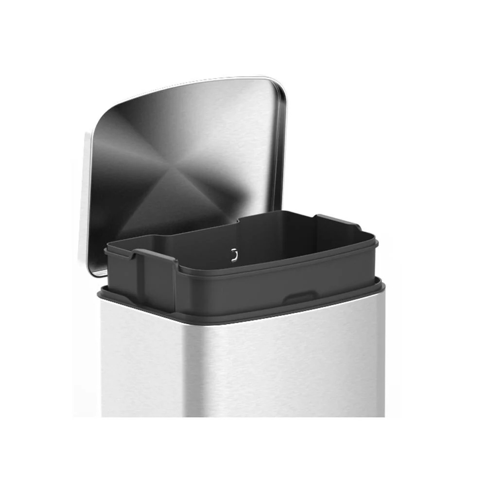 Innovaze 10.6 Gal./40 Liter Stainless Steel Rectangular Step-on Trash Can for Kitchen