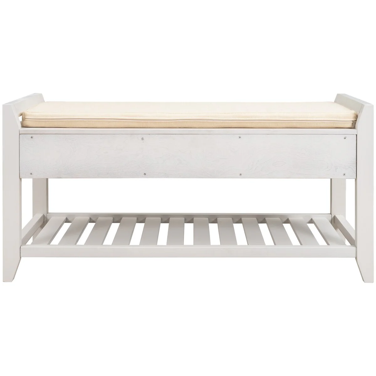 Entryway Storage Shoe Rack Bench with Cushioned Seat and Drawers
