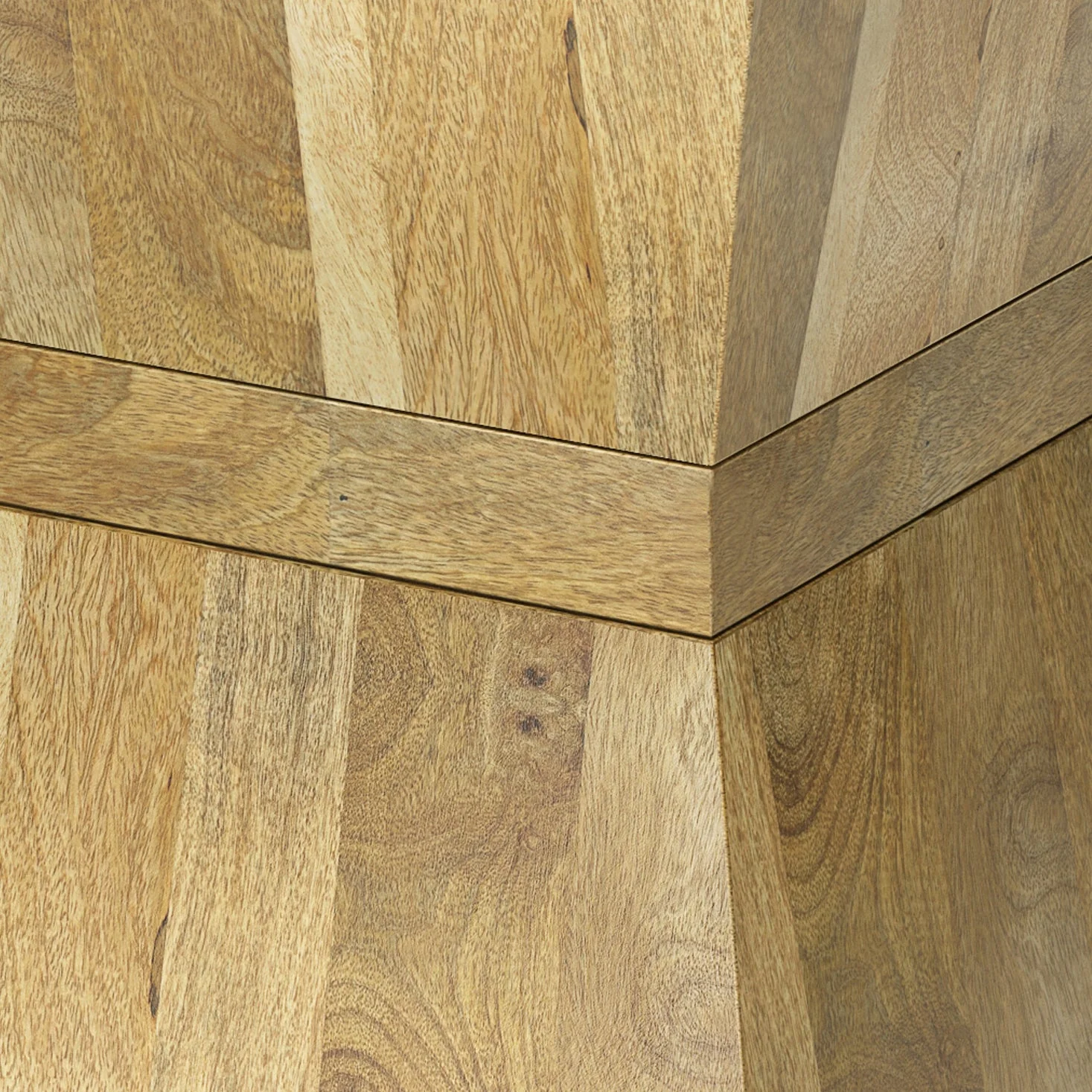 Geometric Wooden Side Table with Square Top and Base