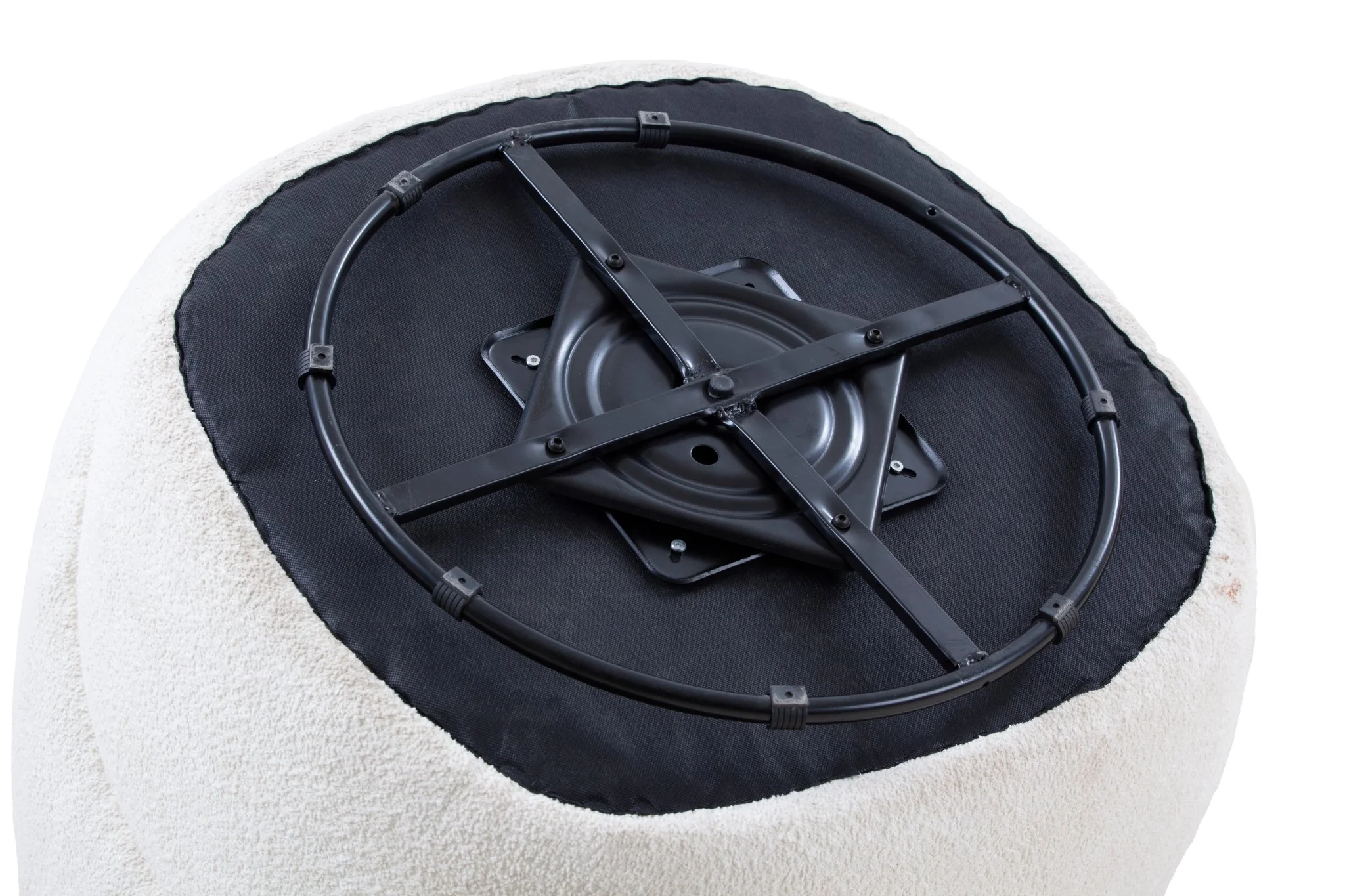 Upholstered Swivel Accent Chair with Metal Base