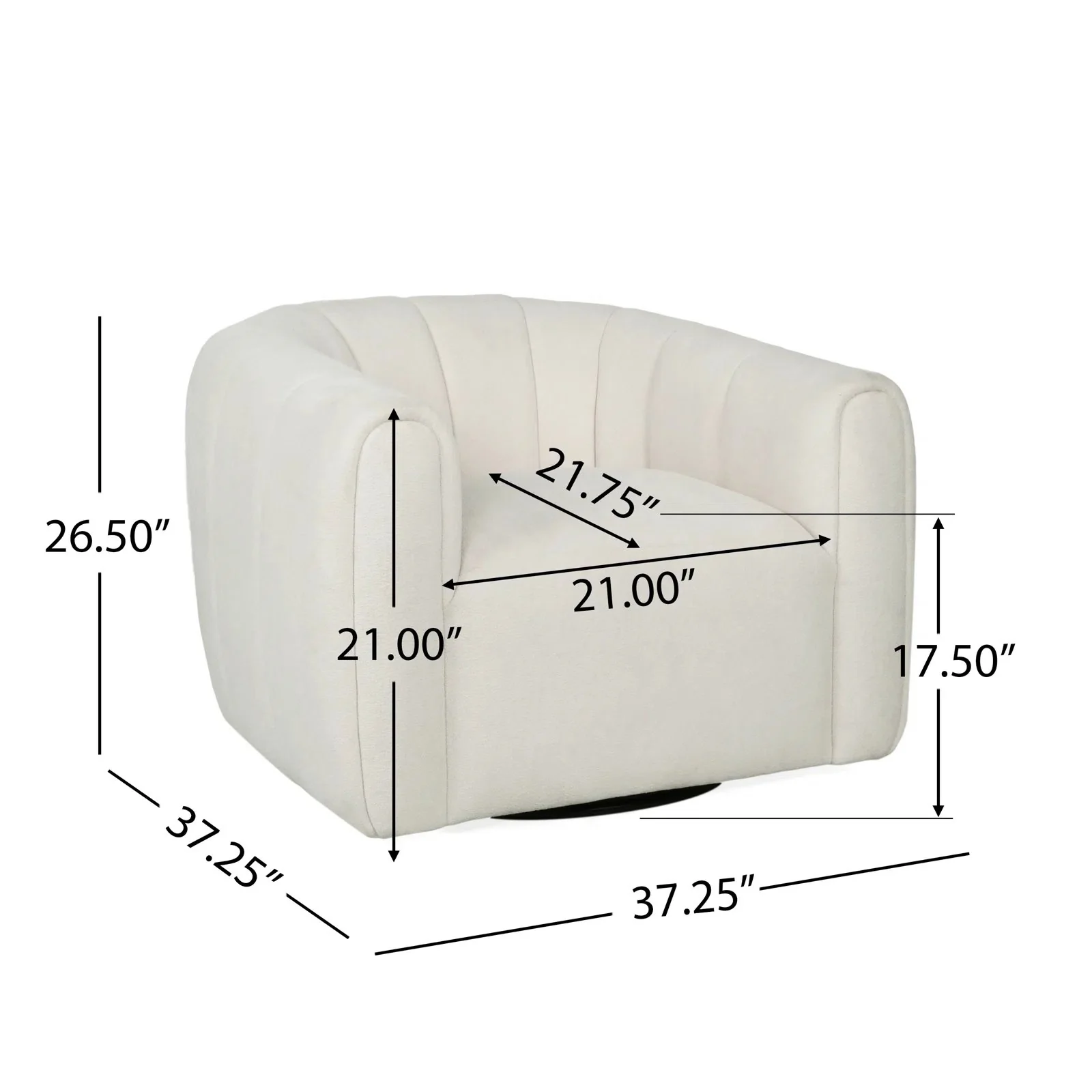 Serenizia Upholstered Velvet Swivel Chair with Channel Tufted