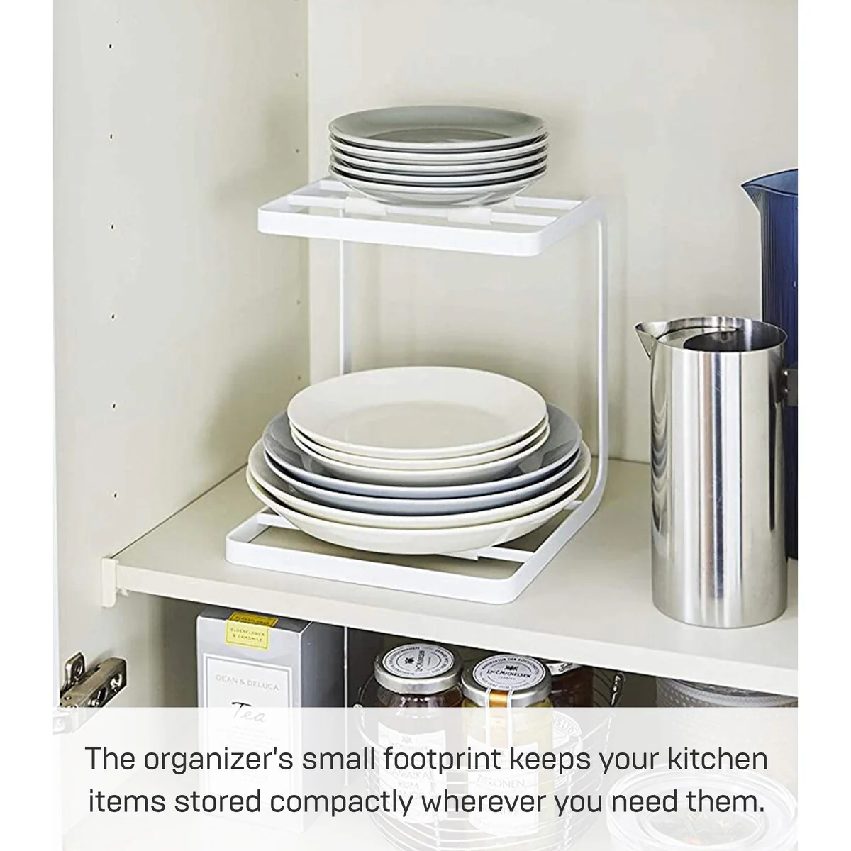 Yamazaki Home Two-Tier Pot Rack, Steel - L 8.27 x W 8.07 x H 8.86 inches