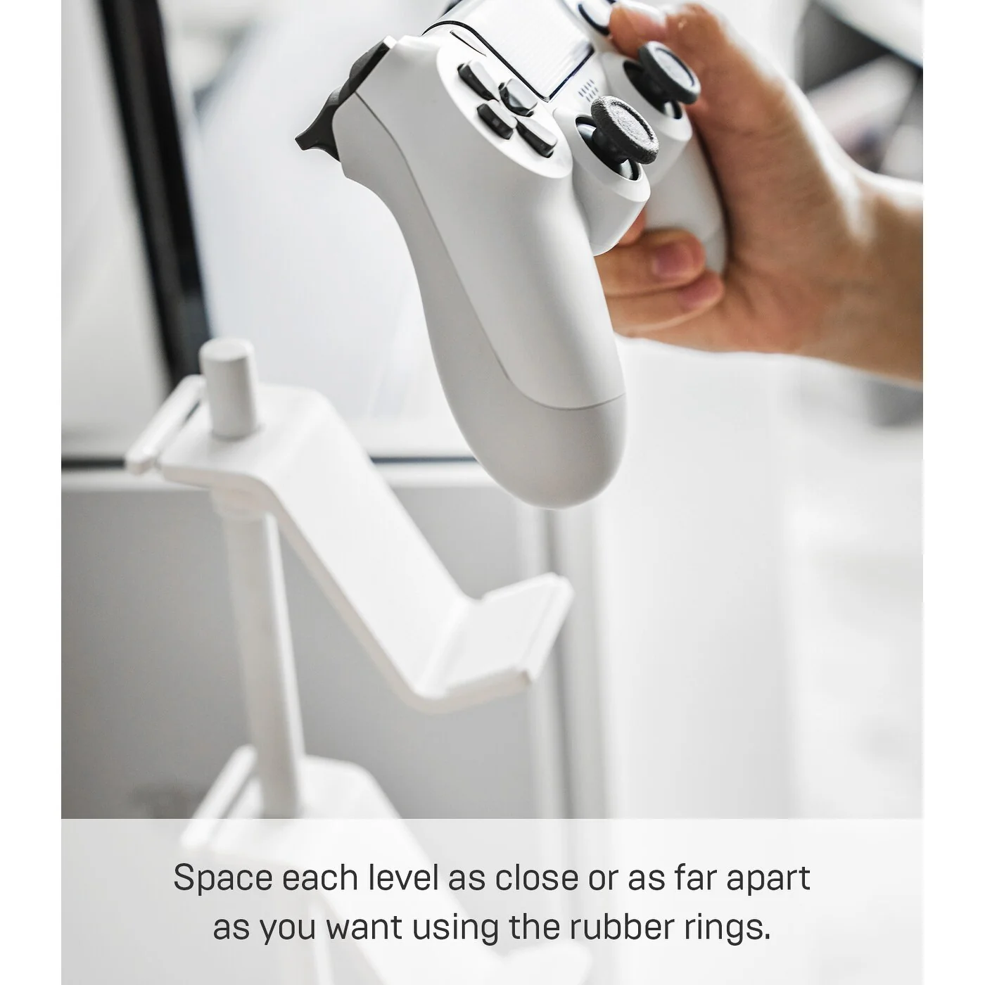 Yamazaki Home Controller Stand, Steel, Adjustable - L 6.69 x W 6.69 x H 15.16 inches