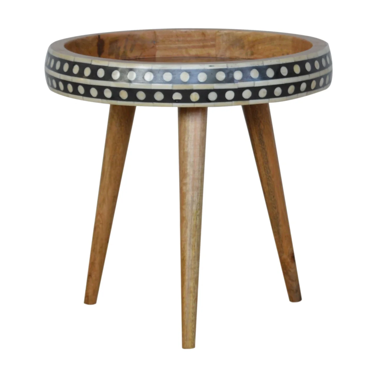 Solid Wood Small Dotted End Table