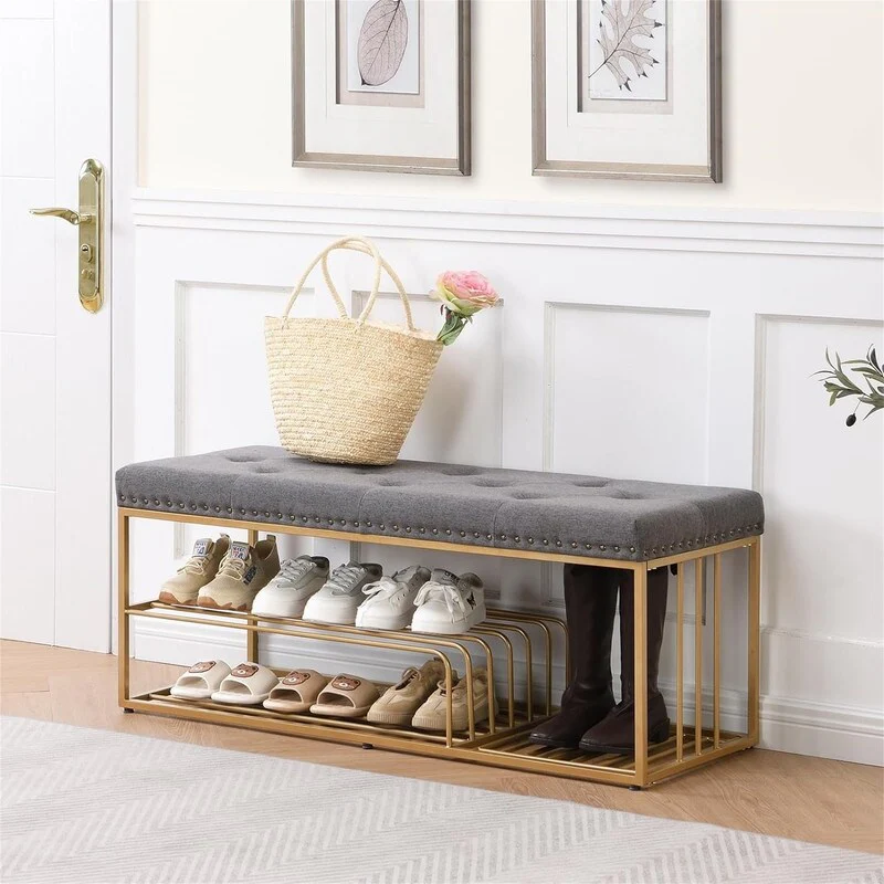 Linen Bench with Storage - 17