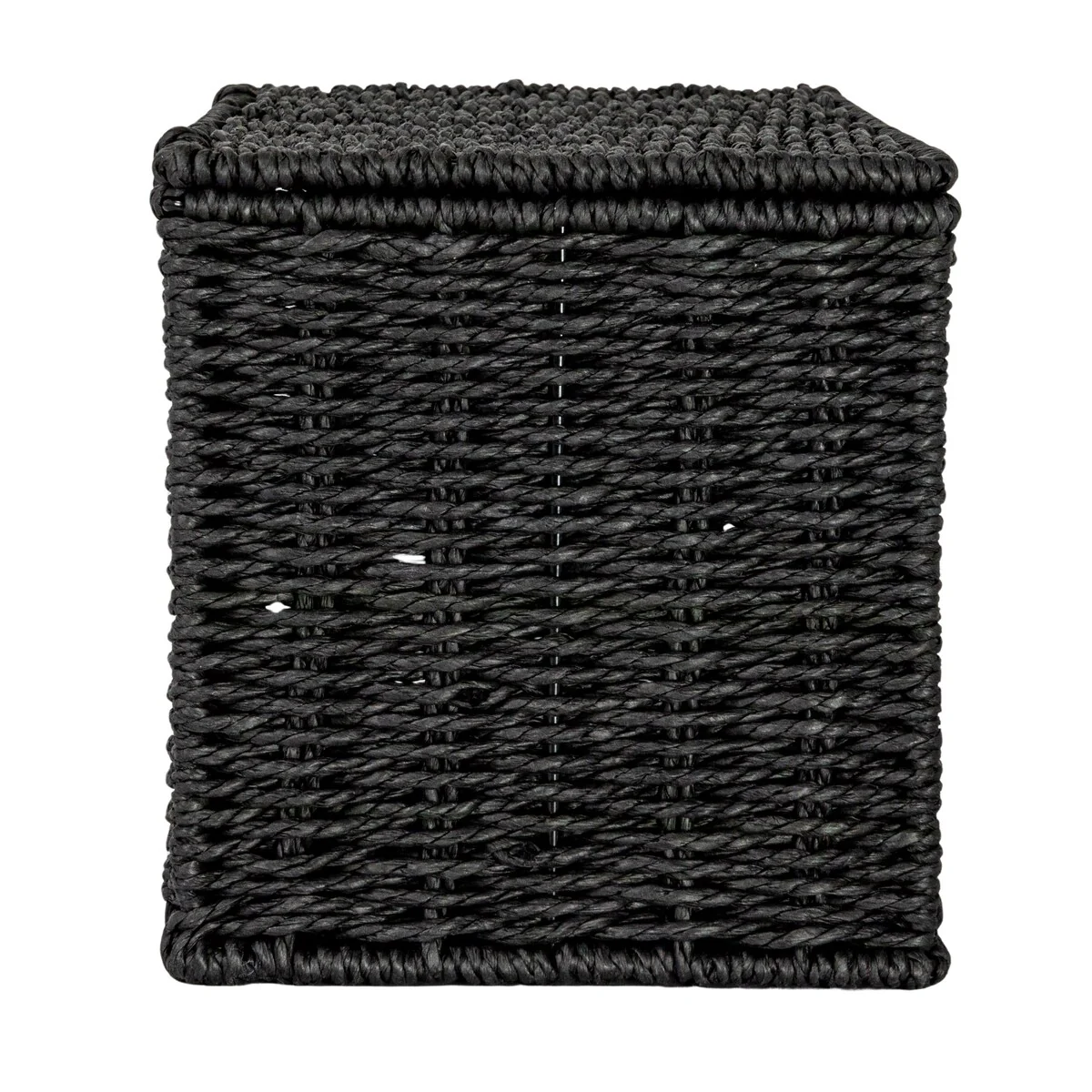 Household Essentials Handwoven Paper Rope Wicker Basket with Lid - 11.8