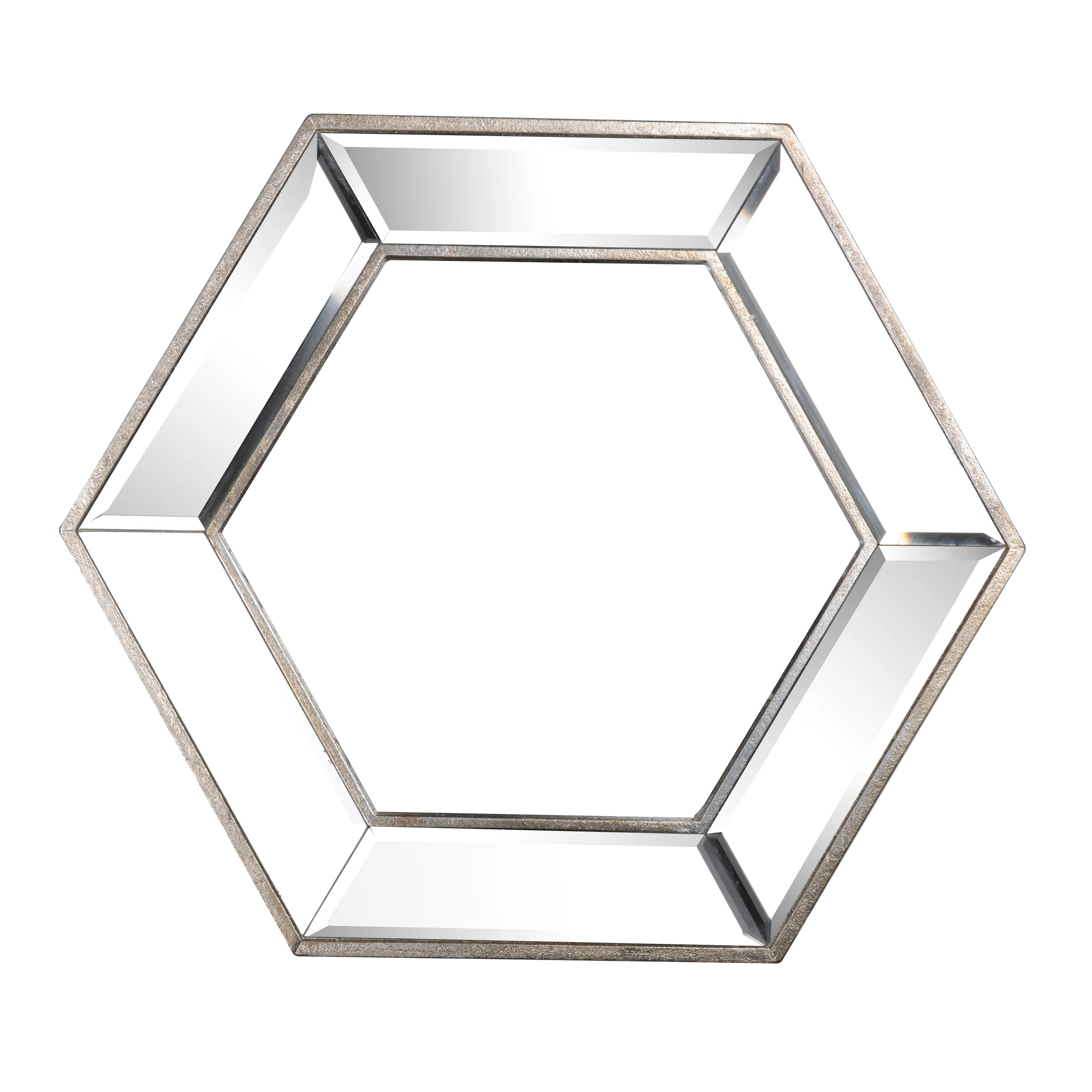 Hexagon Wall Mirror with Contemporary Glass Design