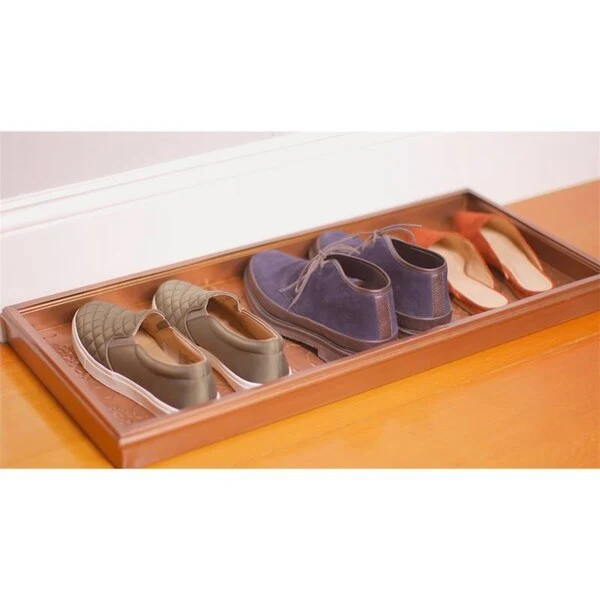 Medallions Boot Tray for Boots, Shoes, Plants, Pet Bowls, and More, Copper Finish by Good Directions