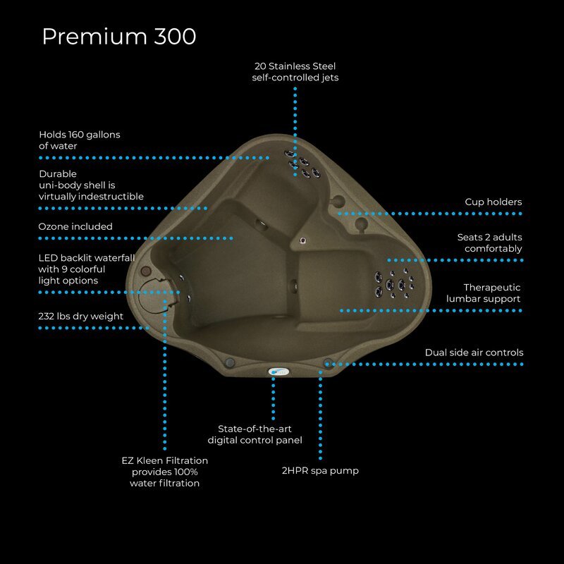 Aquarest Spas, Powered By Jacuzzi® Pumps 2 - Person 2 - Jet Oval Plug And Play Hot Tub with Ozonator
