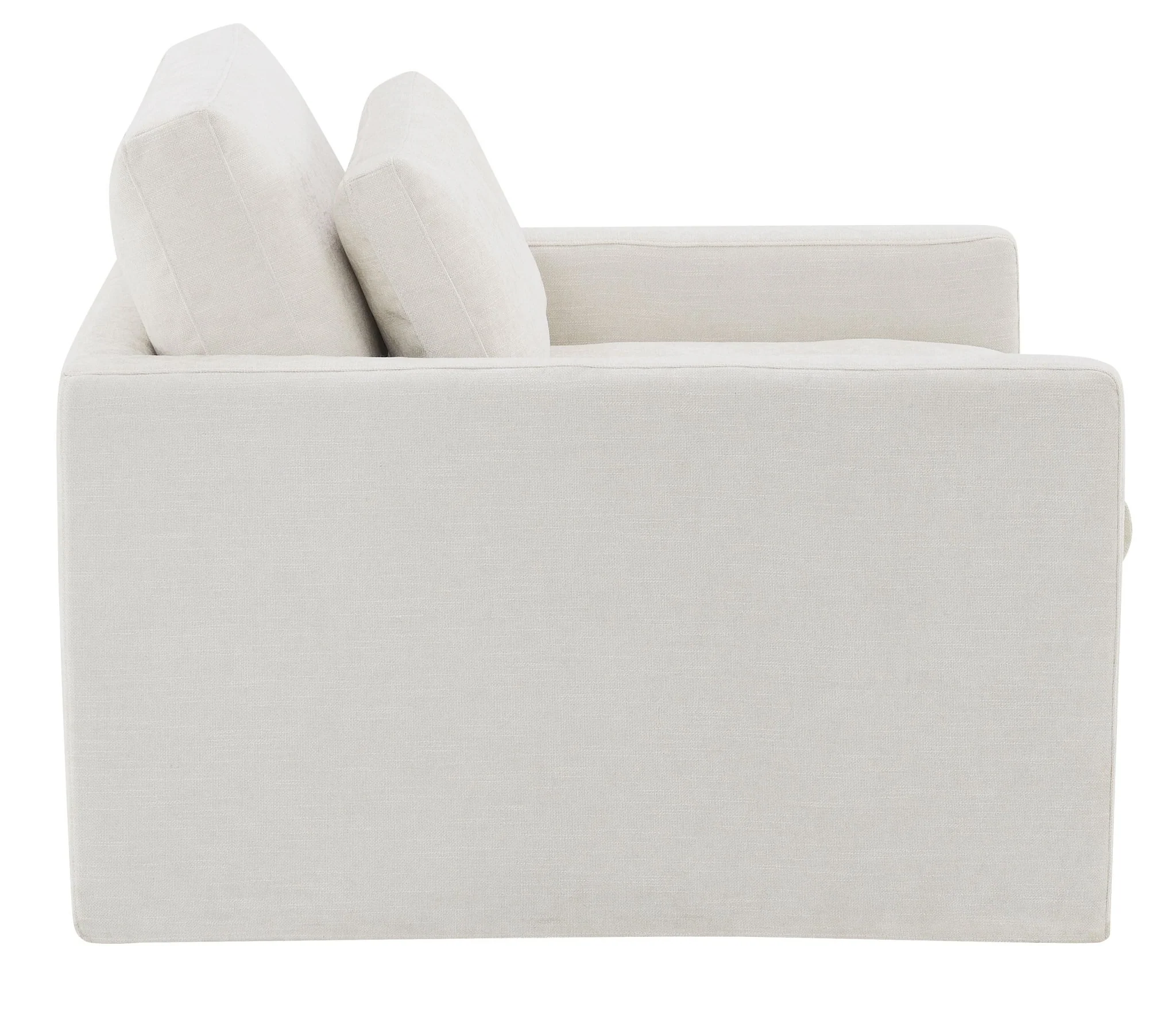 Upholstered Swivel Chair with Toss Pillow and Wood Frame