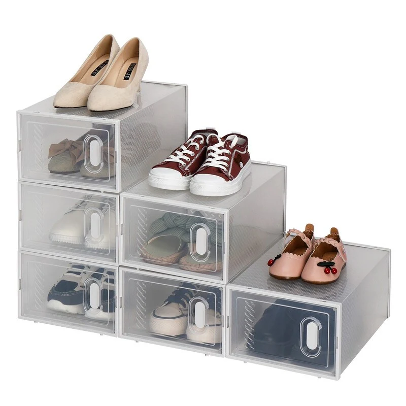 Clear Plastic Stackable Shoe Storage Boxes (Set of 18/12/6 )