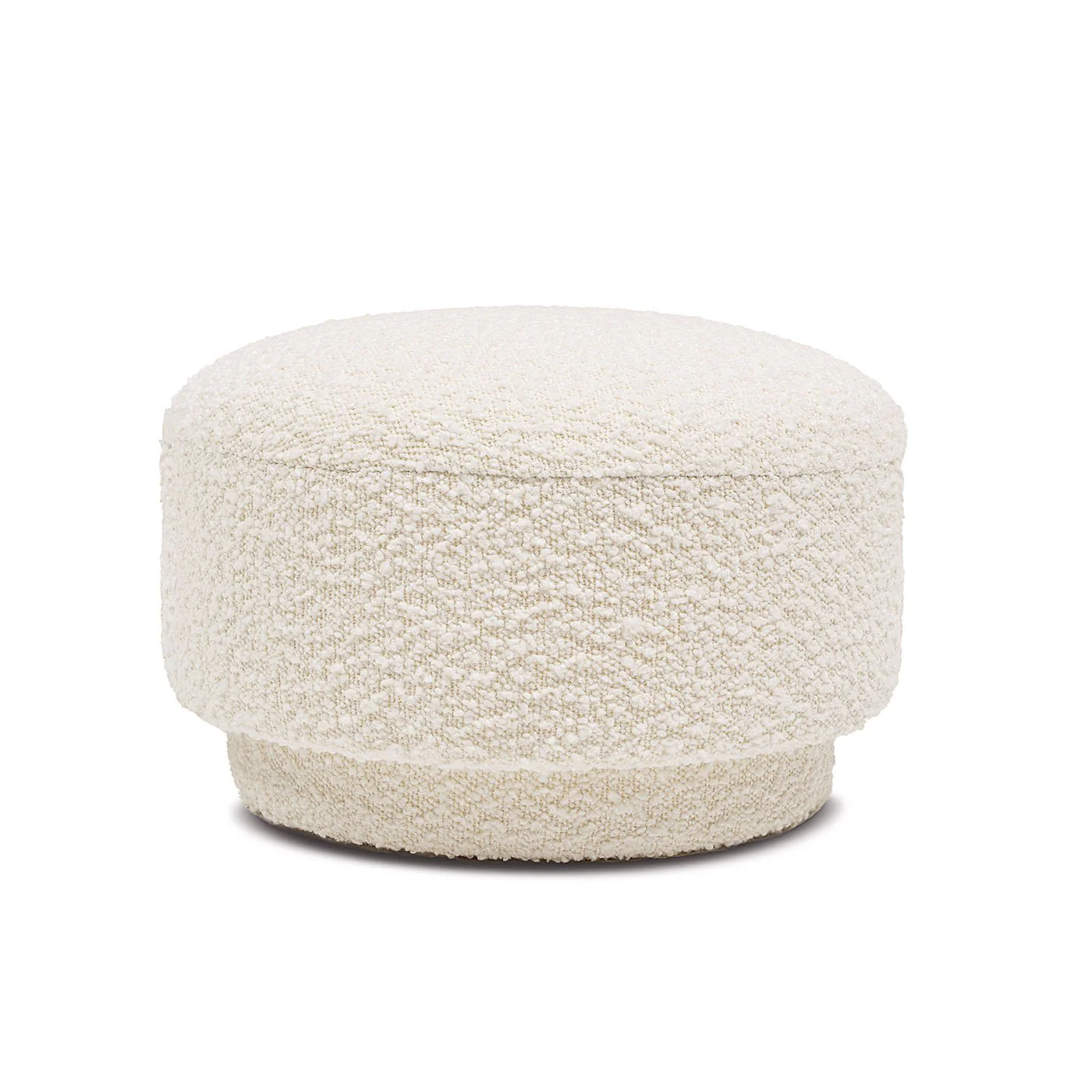 Mushroom Footstool with Sherpa-Textured Upholstery