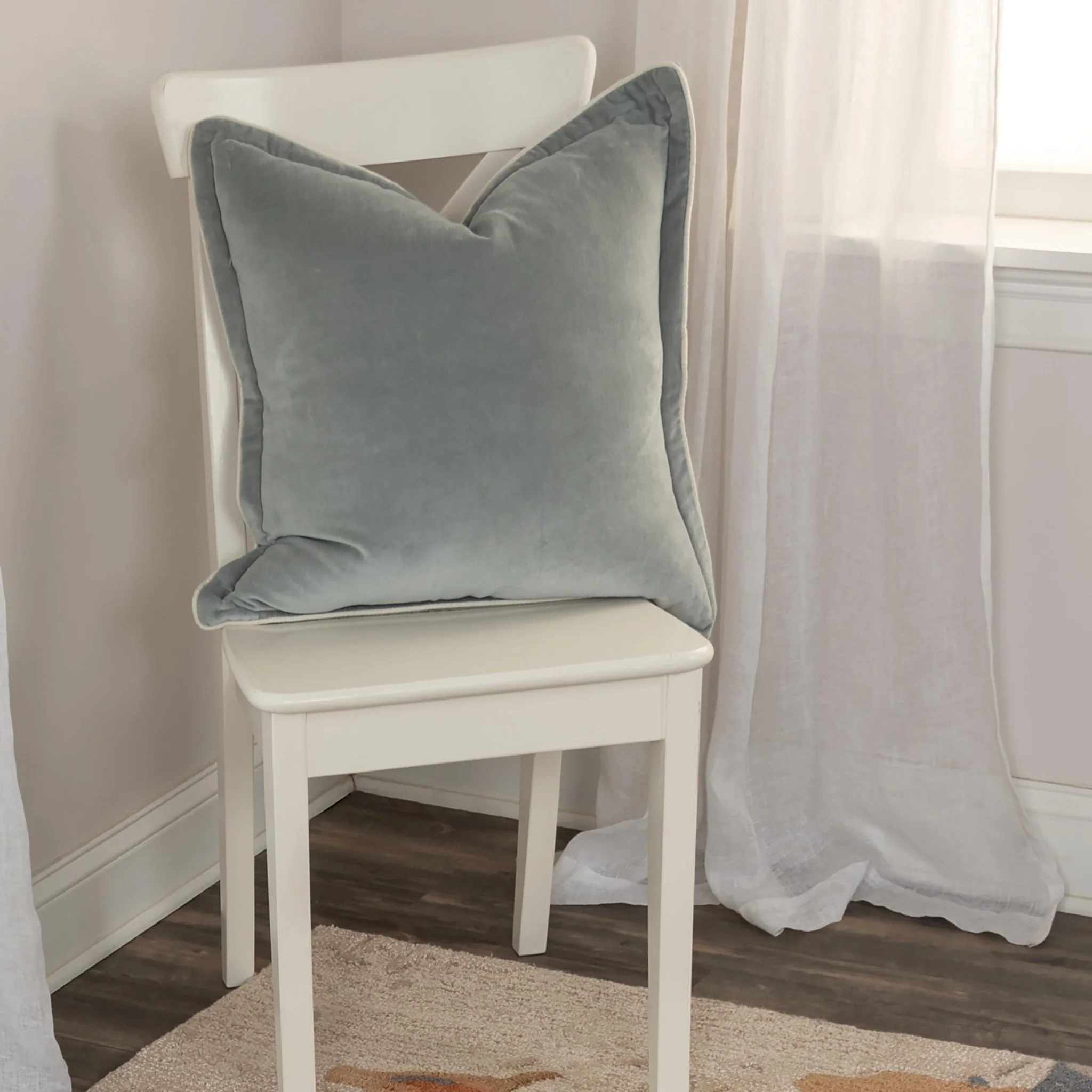 Flanged Cotton Velvet Solid Connie Post Decorative Throw Pillows